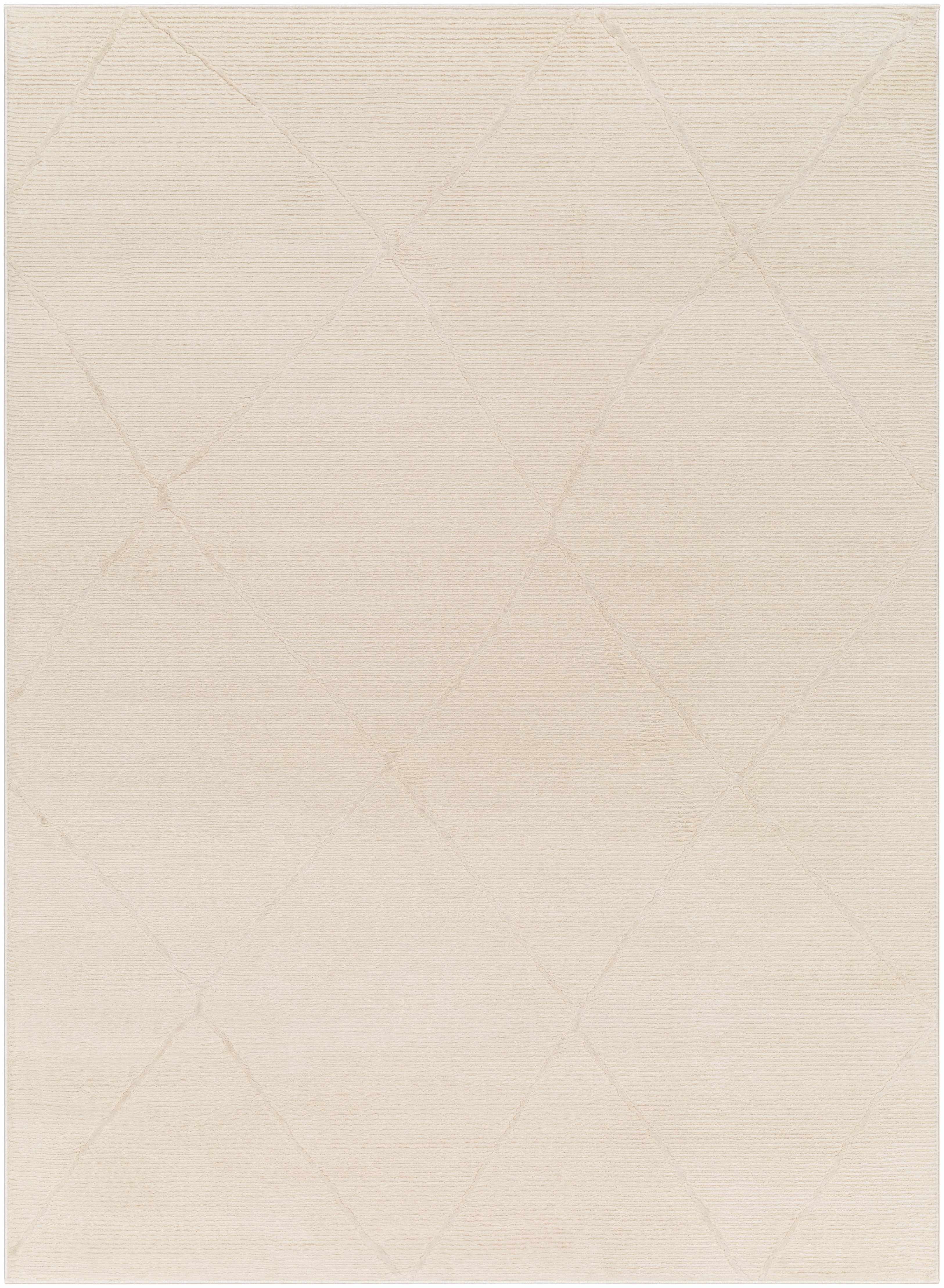 Aldis Cream Plush Textured Washable Rug - Image 4