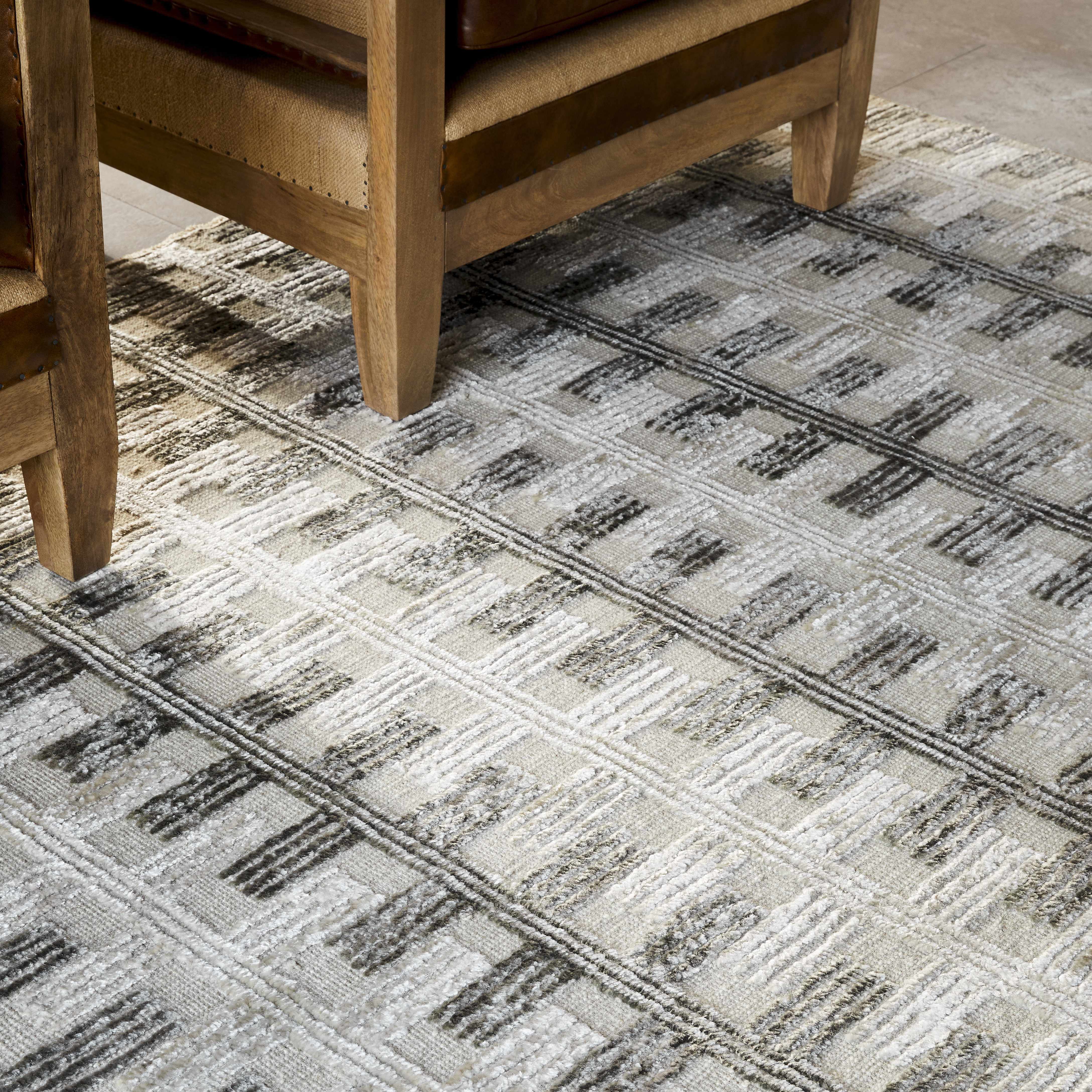 Aldis Grey Plush Textured Washable Rug  - Clearance - Image 10