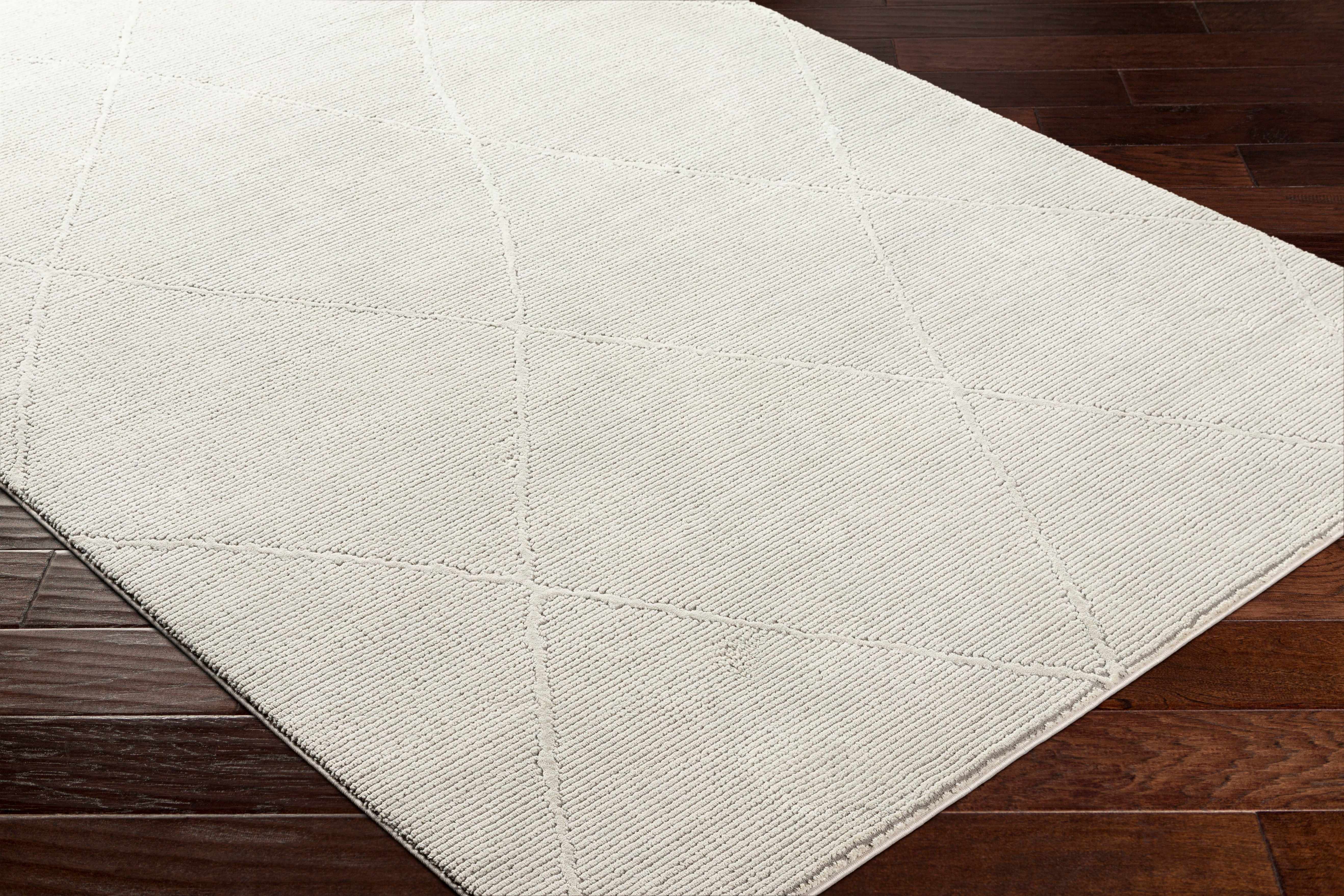 Aldis Grey Plush Textured Washable Rug  - Clearance - Image 3