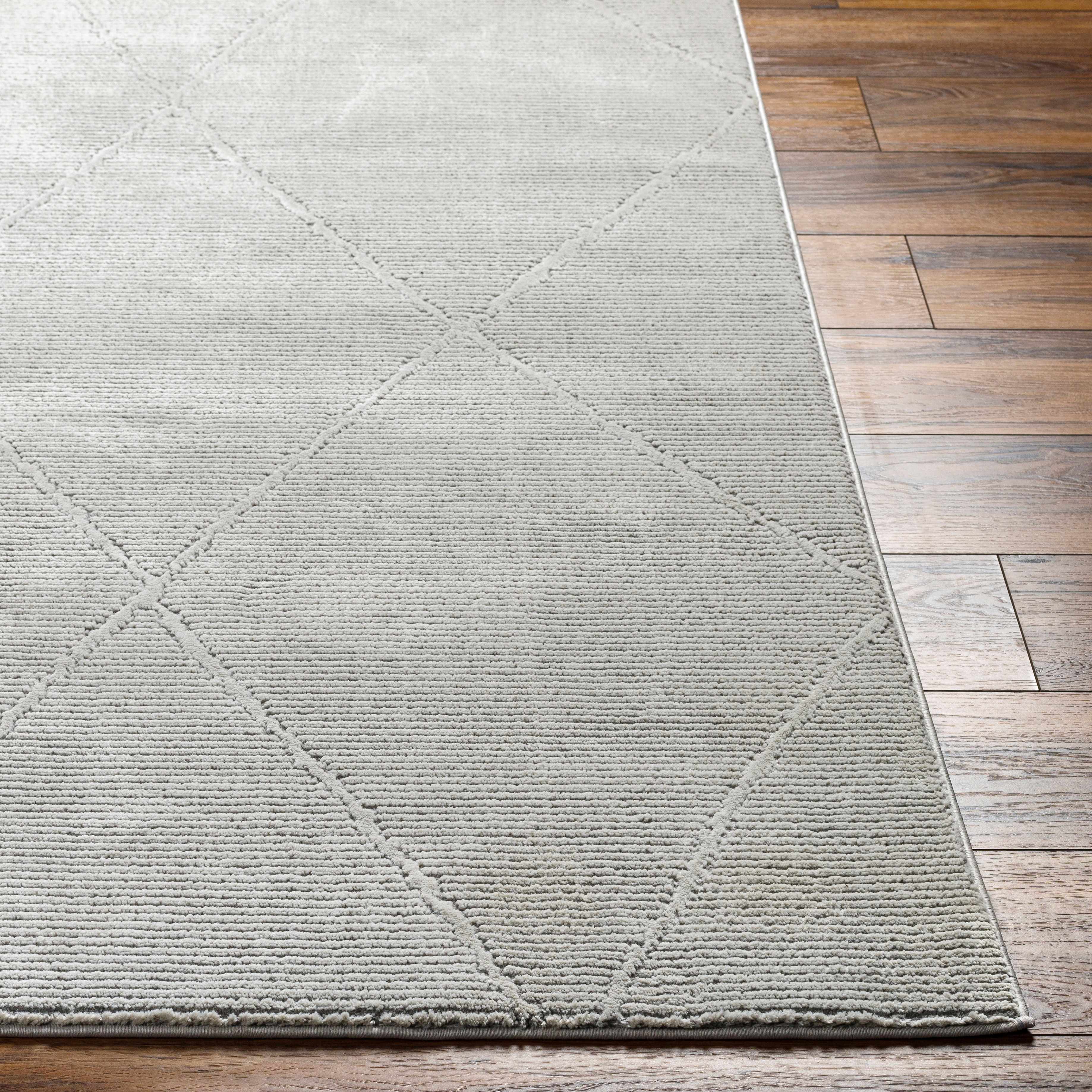 Aldis Grey Plush Textured Washable Rug  - Clearance - Image 6