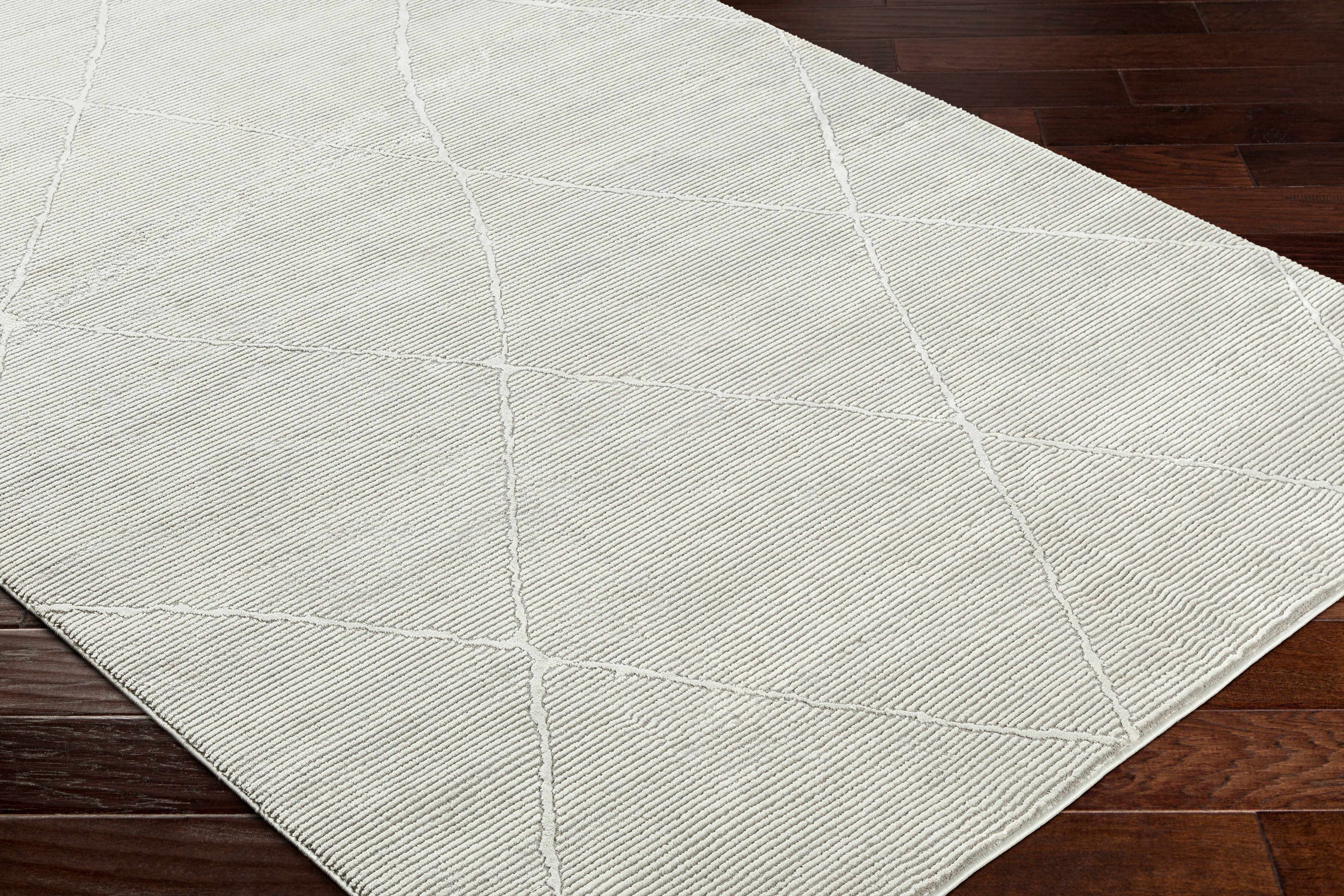 Aldis Grey Plush Textured Washable Rug  - Clearance - Image 7