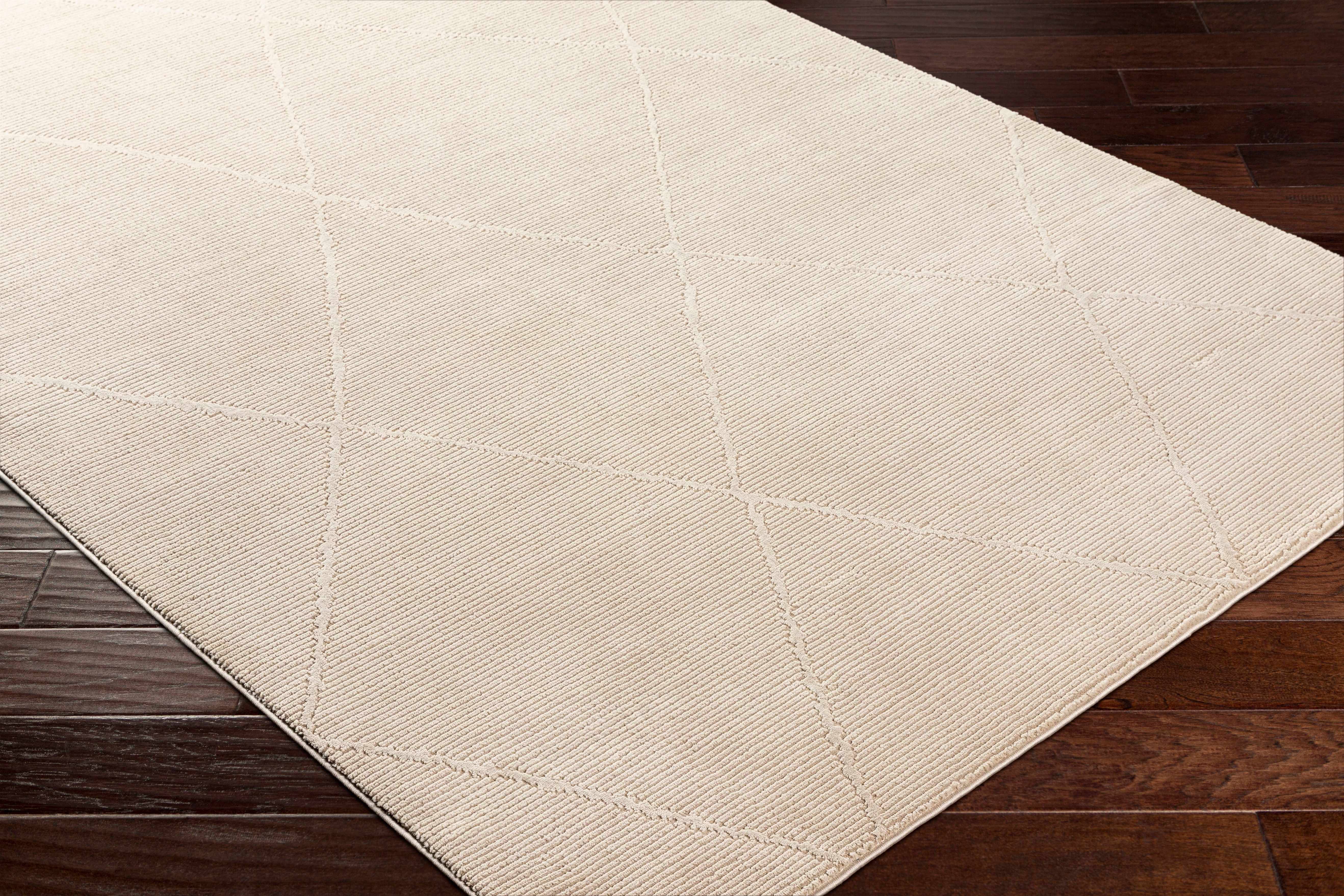 Aldis Tan Plush Textured Washable Rug  - Clearance - Image 3