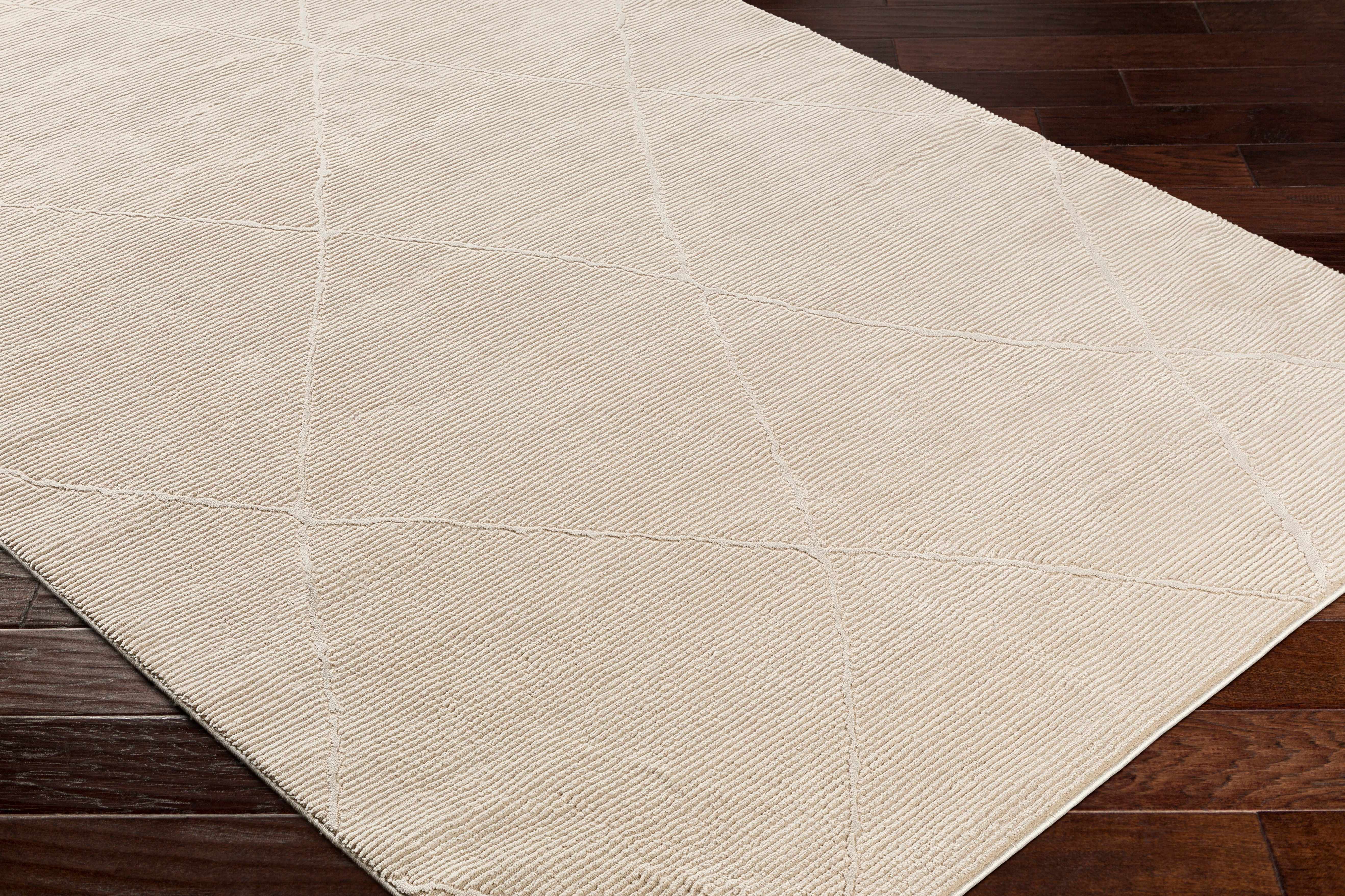Aldis Tan Plush Textured Washable Rug  - Clearance - Image 7