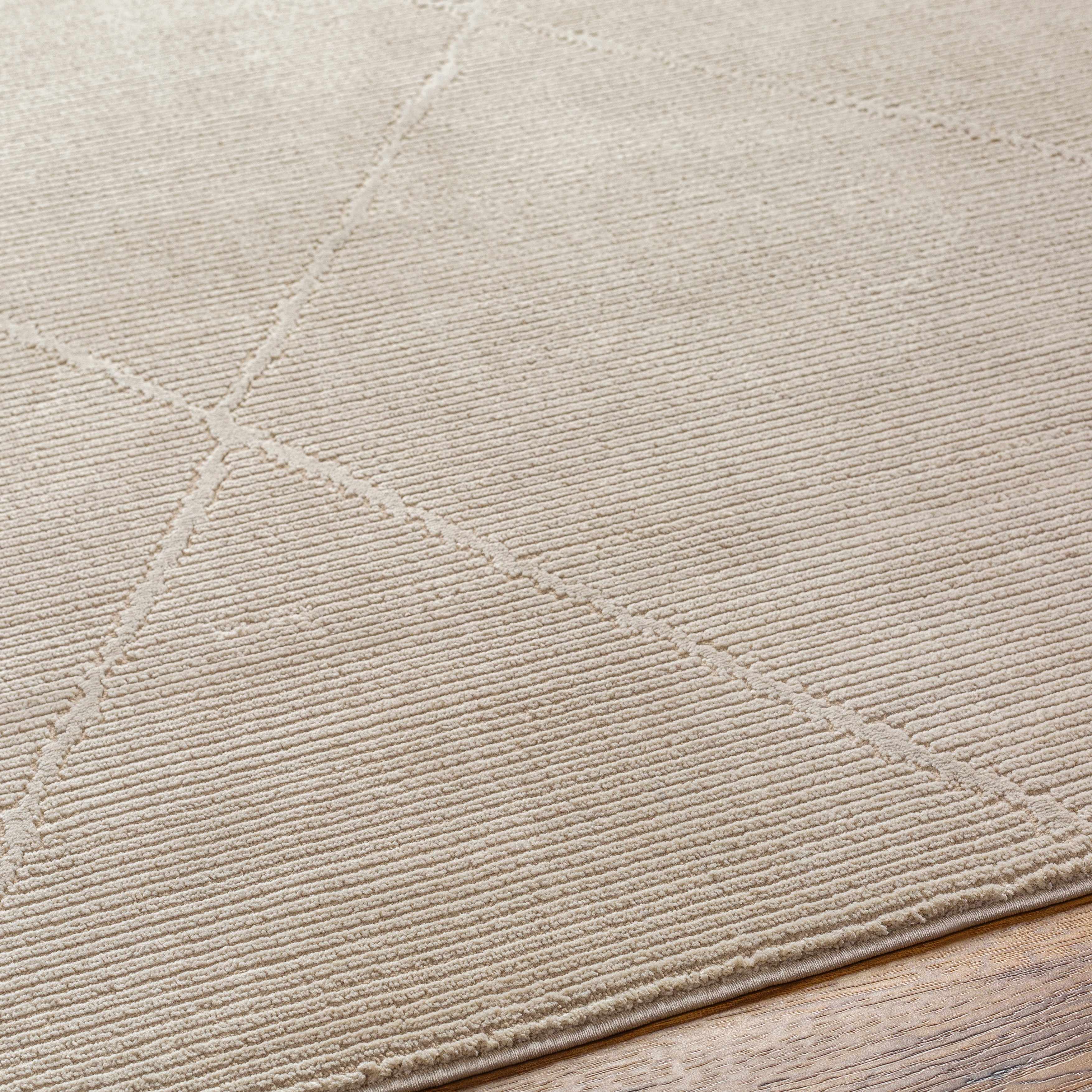 Aldis Tan Plush Textured Washable Rug  - Clearance - Image 9