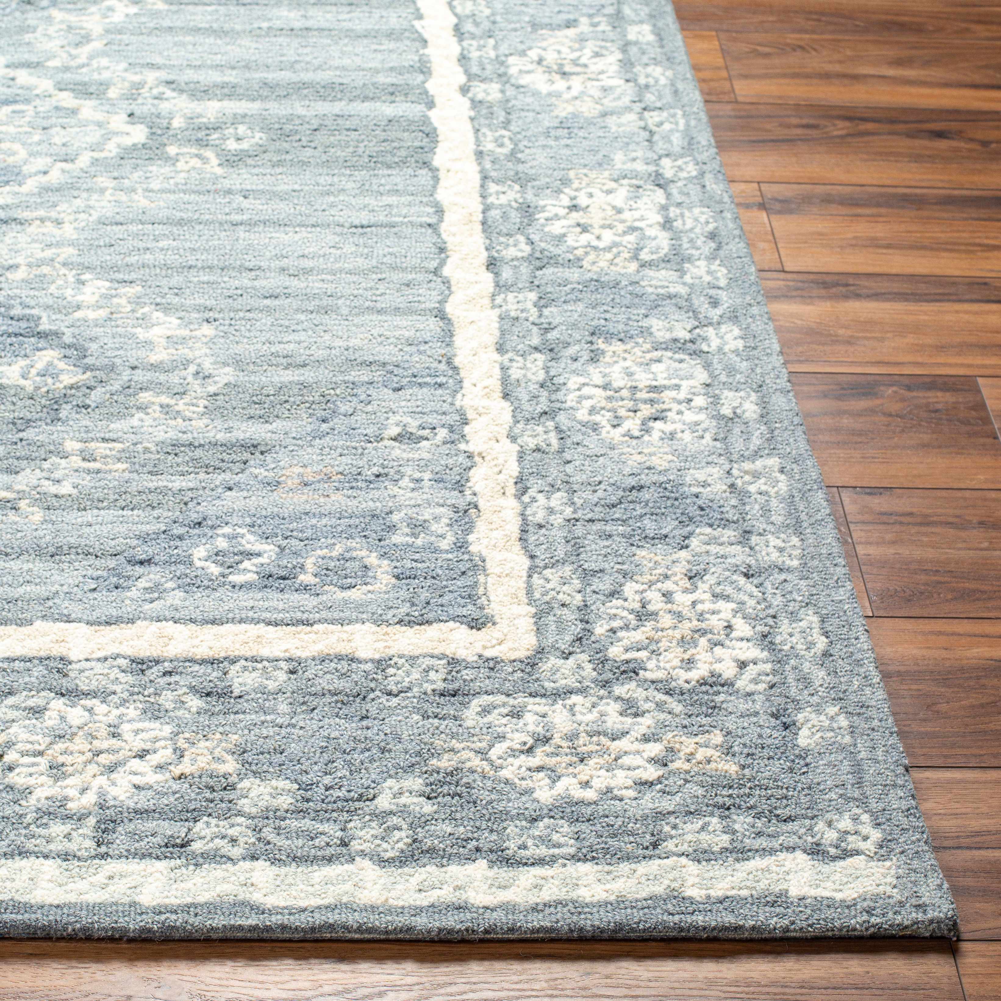 Alena Gray Blue Wool Blend Area Rug - Clearance - Image 3