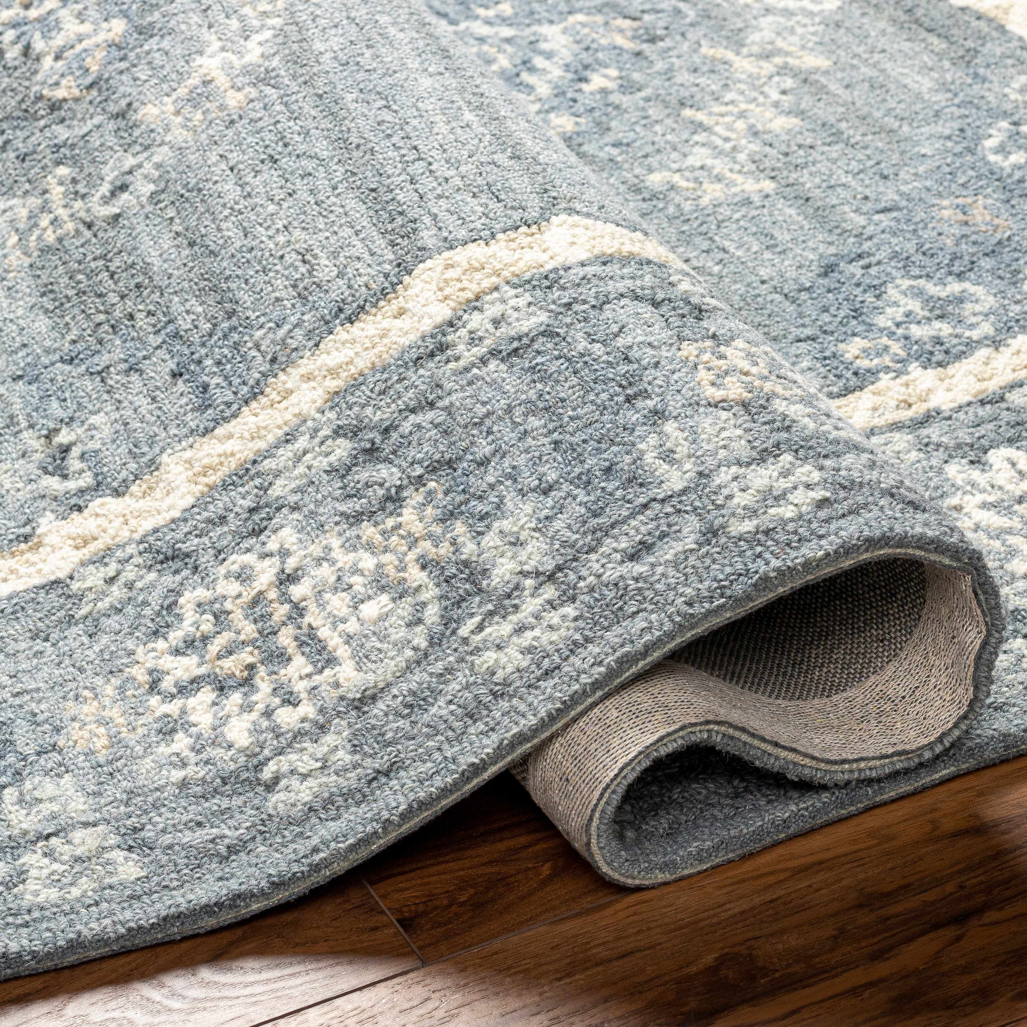 Alena Gray Blue Wool Blend Area Rug - Clearance - Image 4