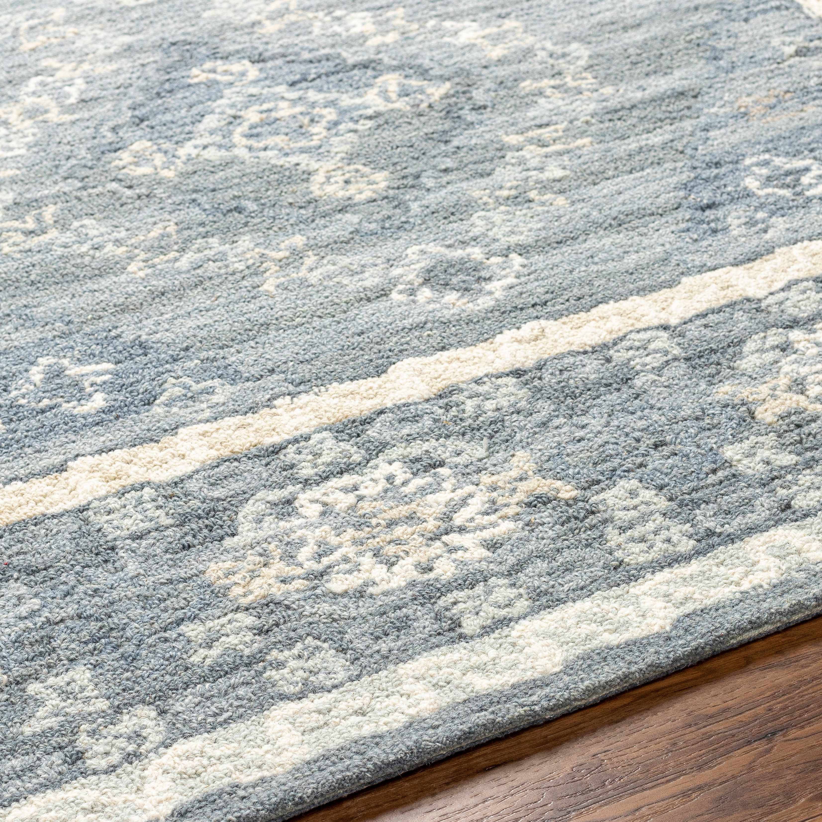 Alena Gray Blue Wool Blend Area Rug - Clearance - Image 6