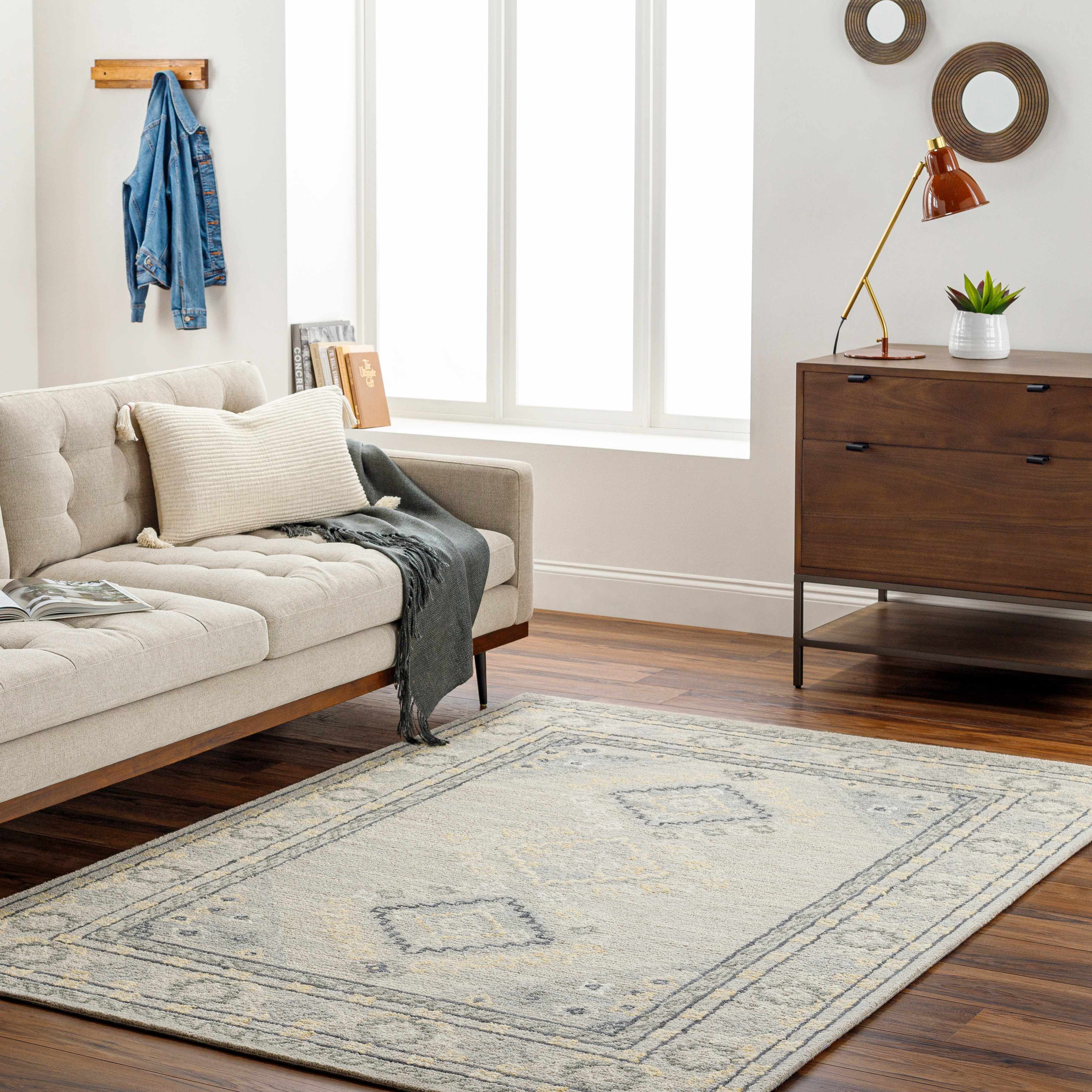 Alena Gray Wool Blend Area Rug - Clearance - Image 2