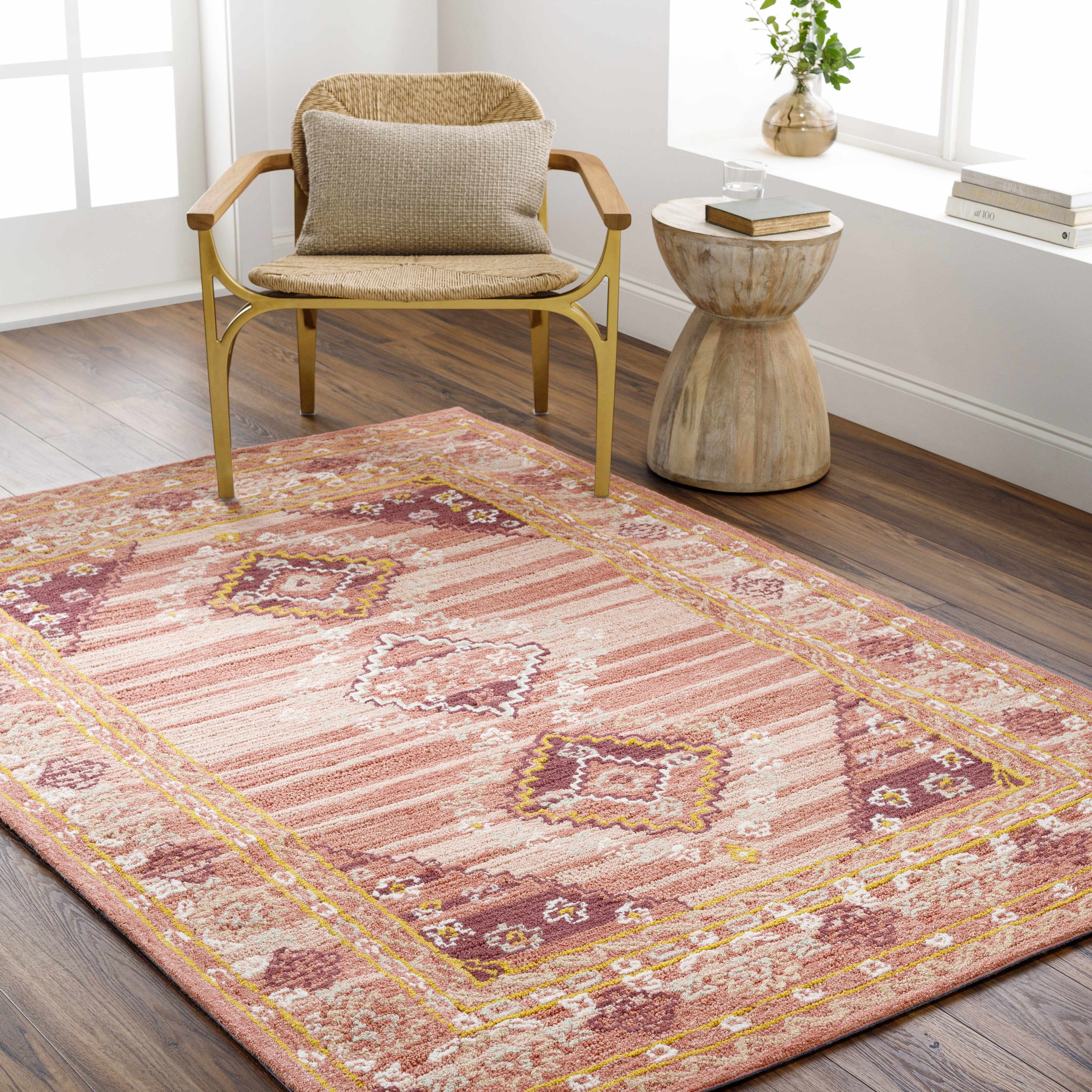Alena Peach Wool Blend Area Rug - Clearance - Image 2