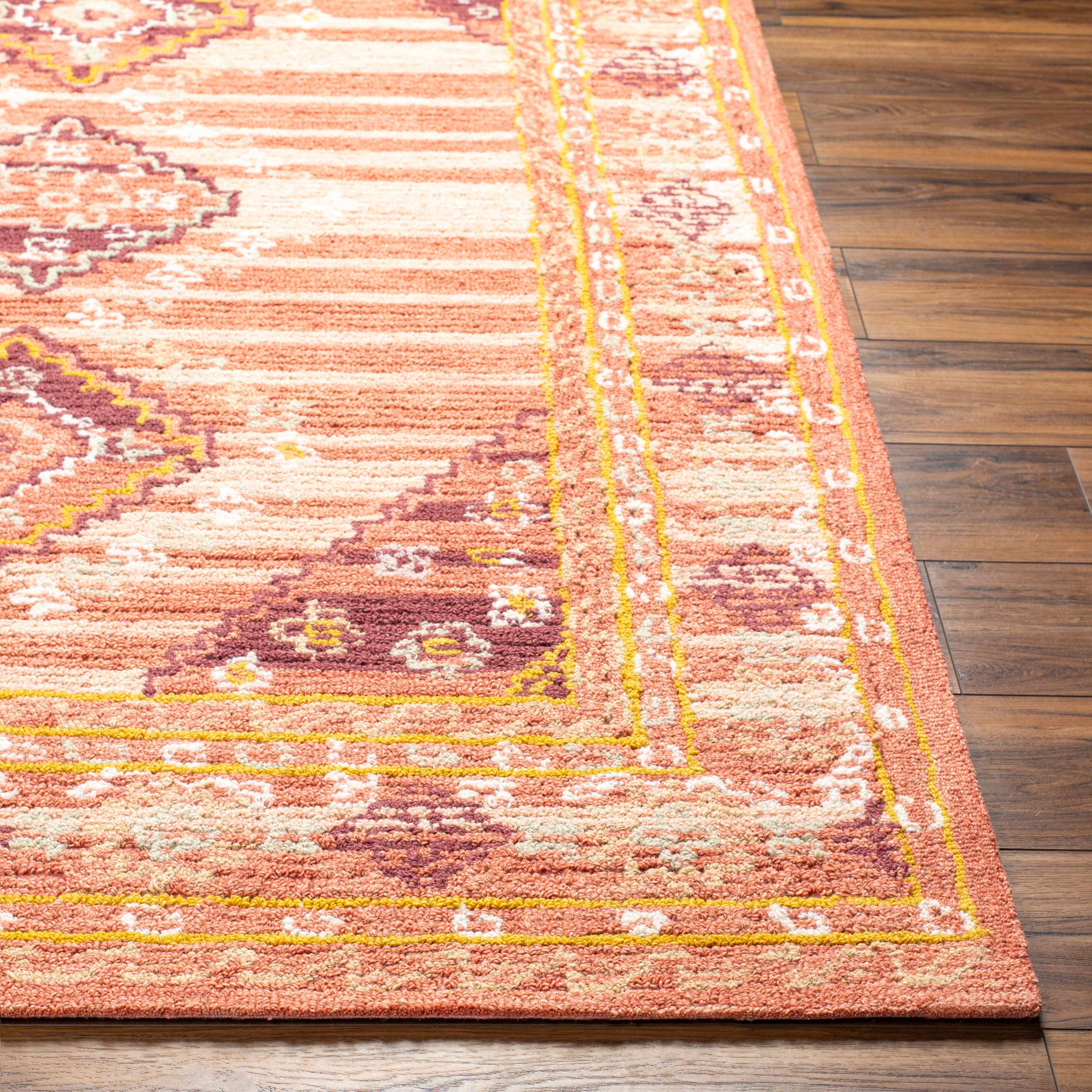 Alena Peach Wool Blend Area Rug - Clearance - Image 3