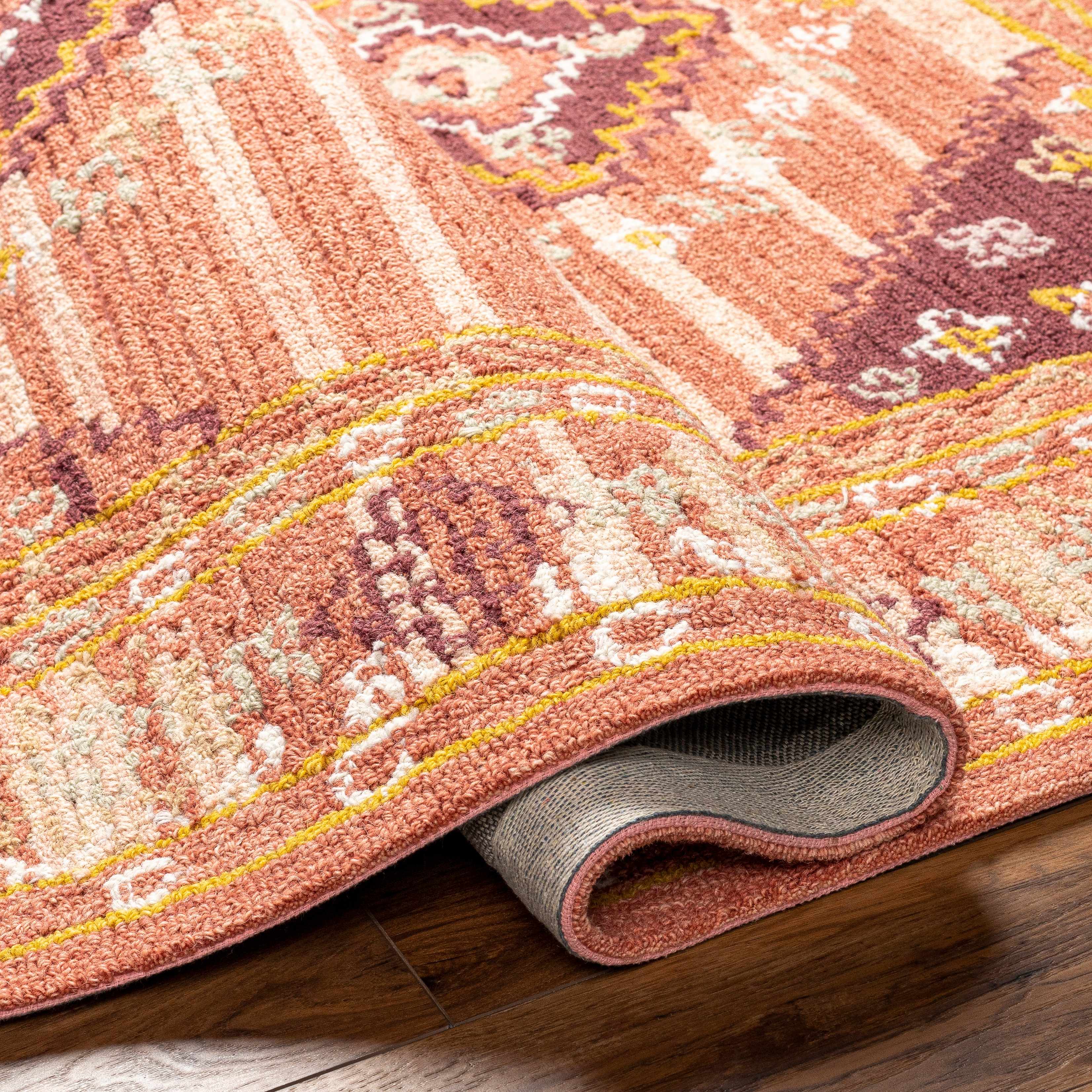 Alena Peach Wool Blend Area Rug - Clearance - Image 4