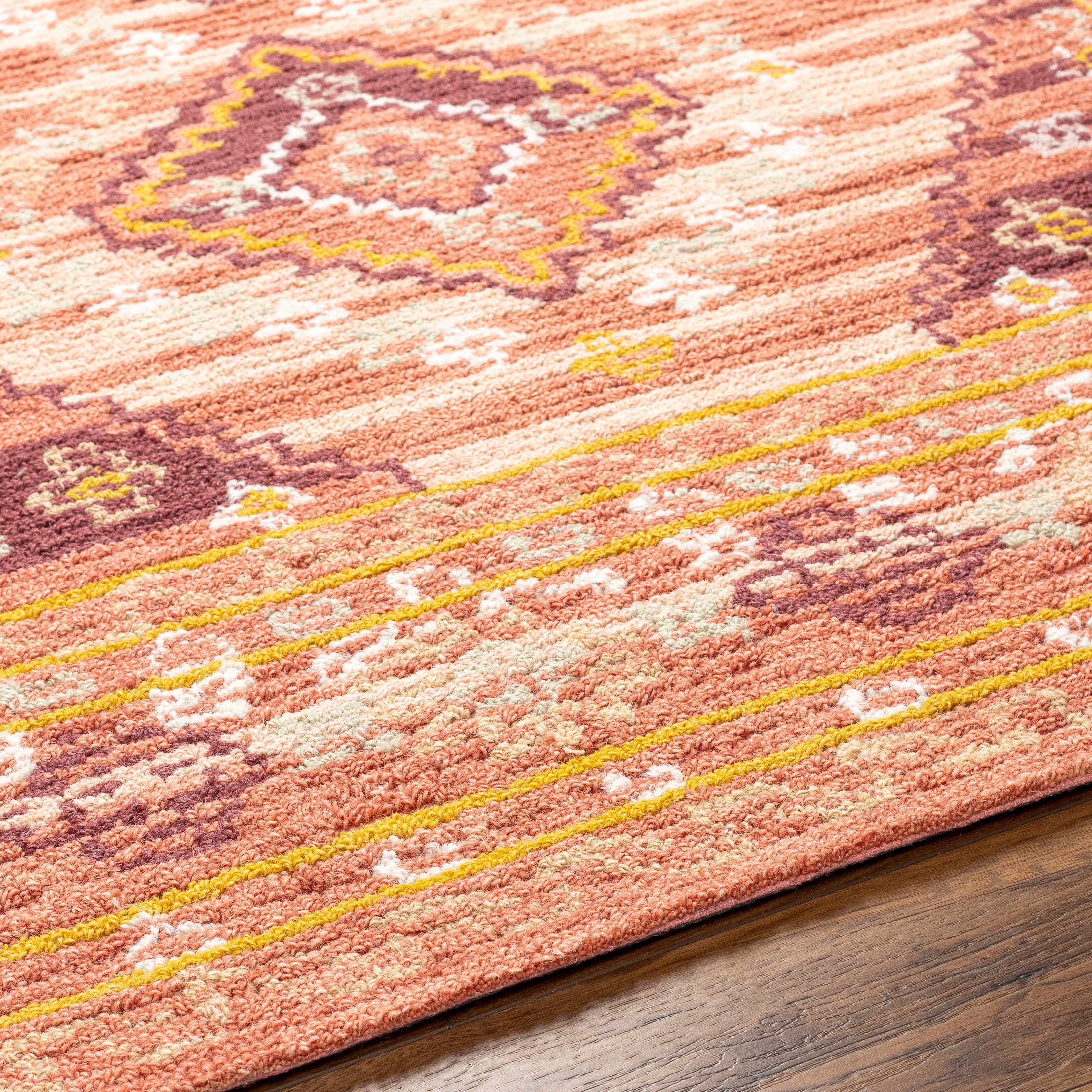 Alena Peach Wool Blend Area Rug - Clearance - Image 6