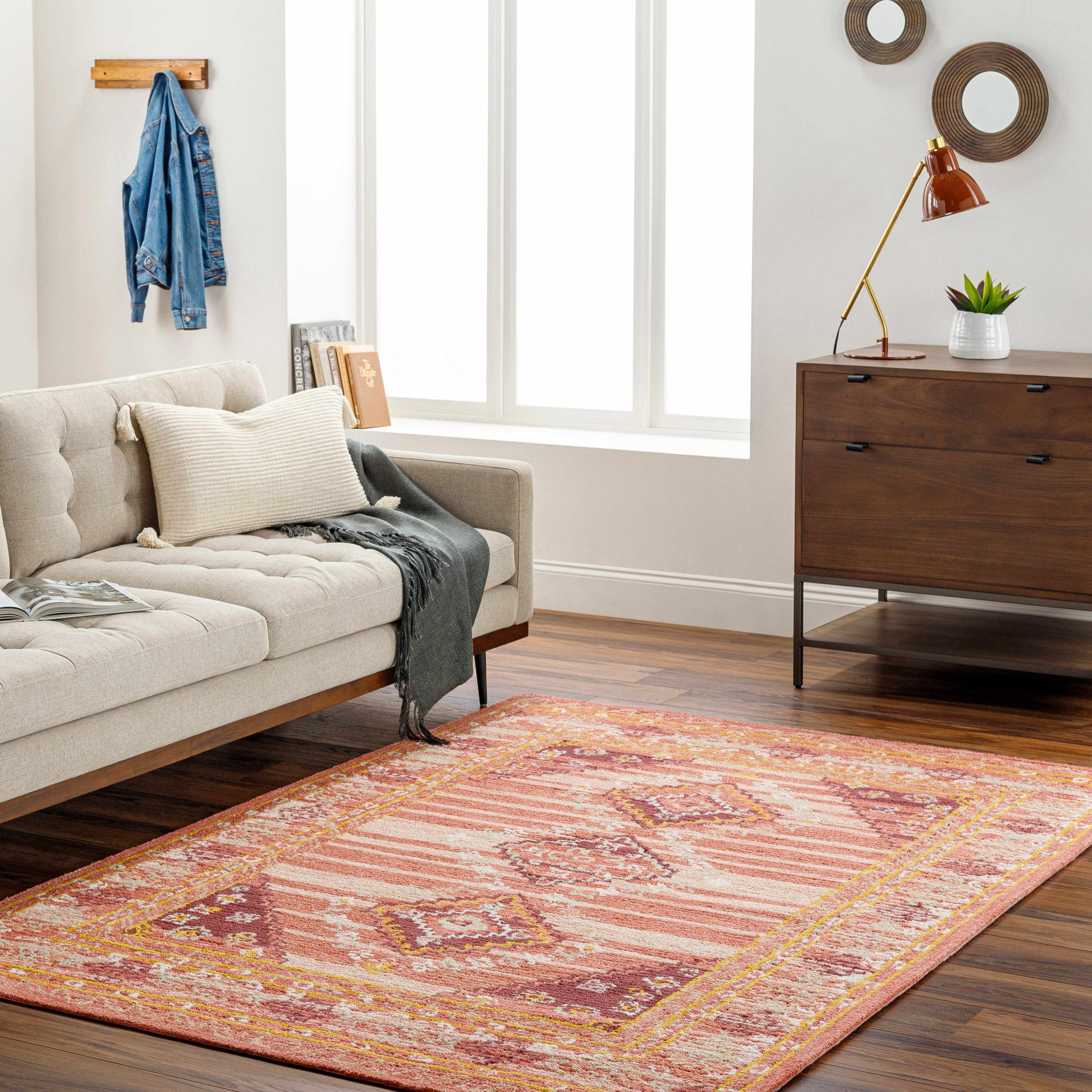 Alena Peach Wool Blend Area Rug - Clearance - Image 7