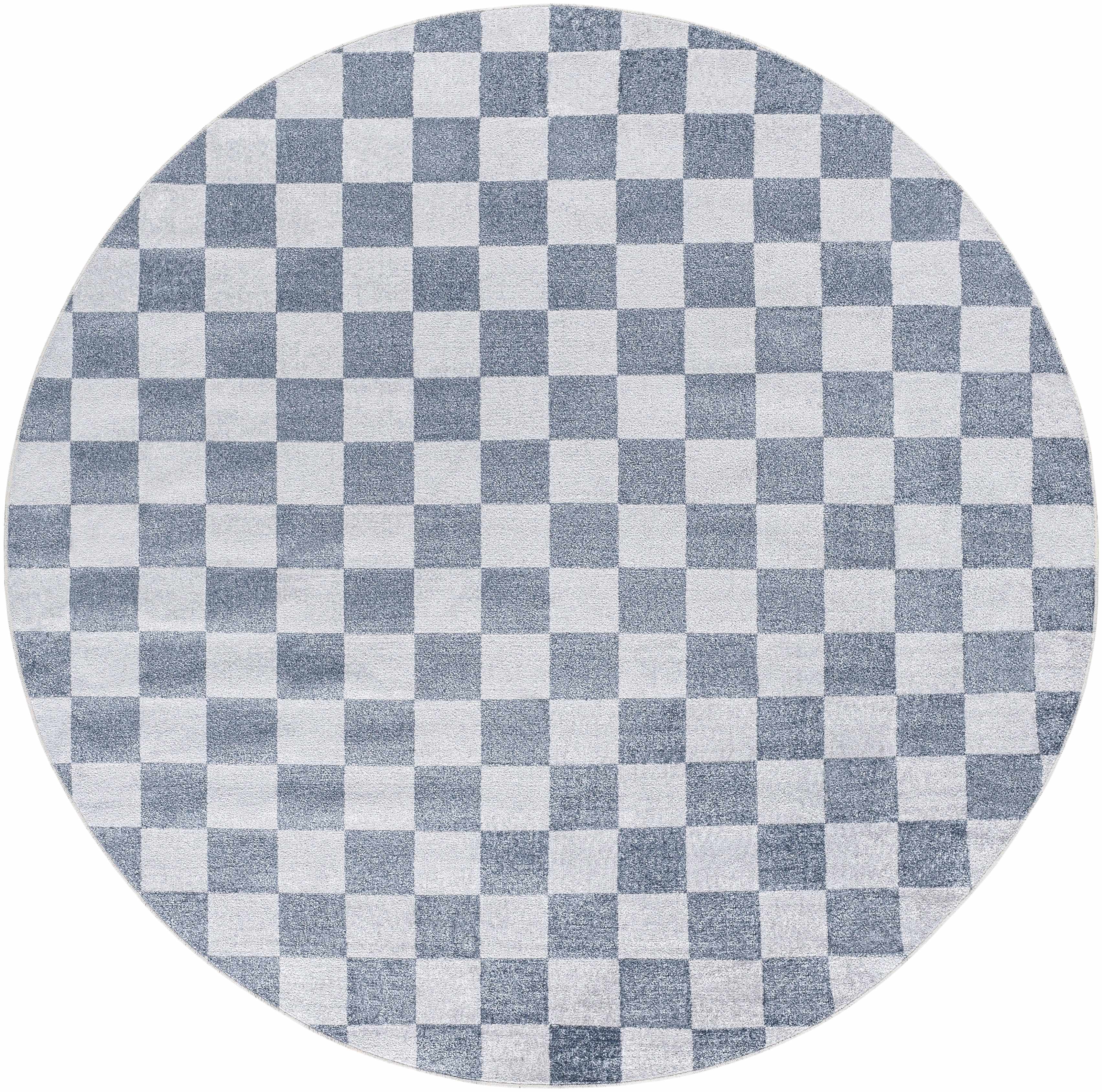 Alie Blue Gray Checkered Washable Rug - Image 18