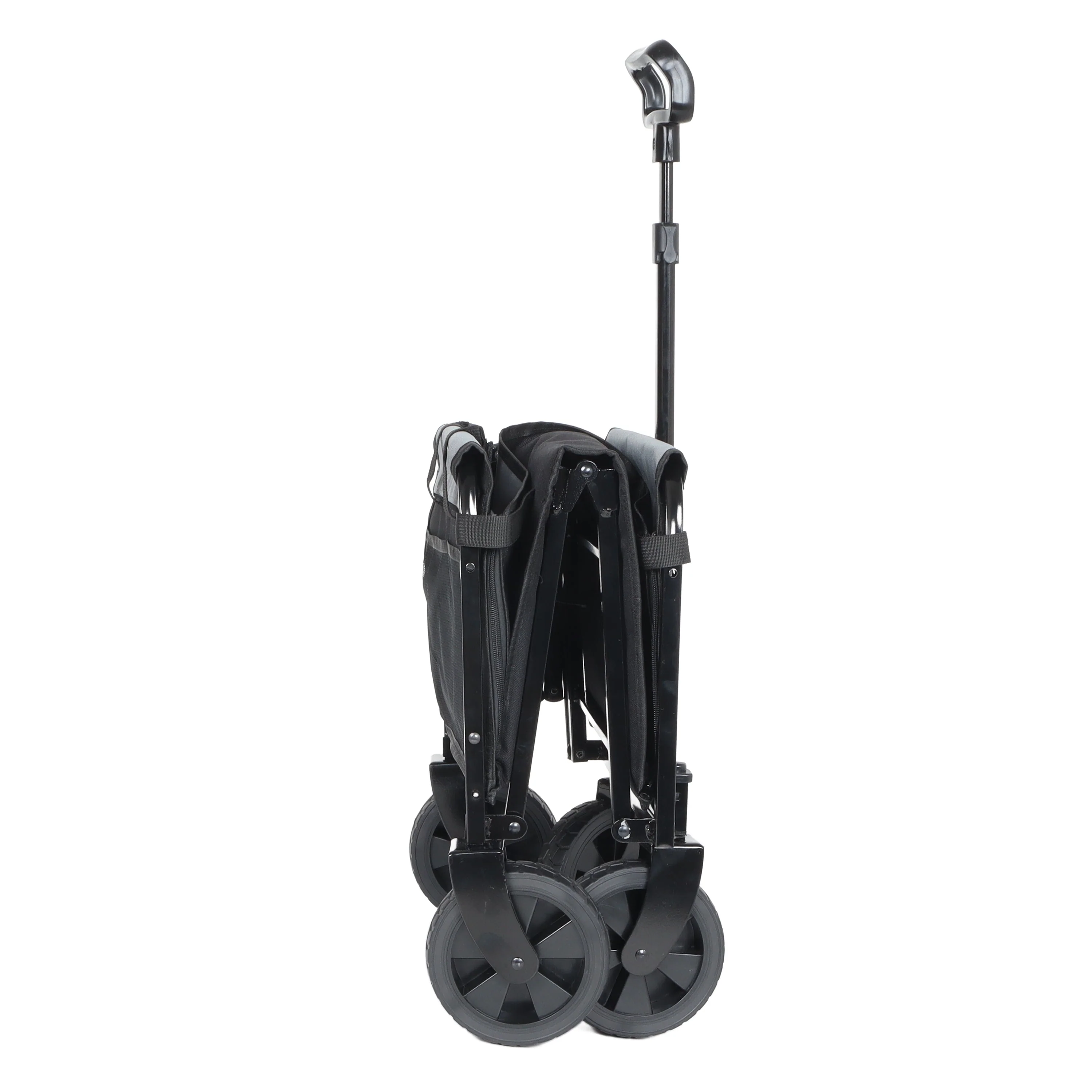 All-in-One Convertible Folding 4-Wheel Trolley with Bench Seat and Dog Leash - Image 11