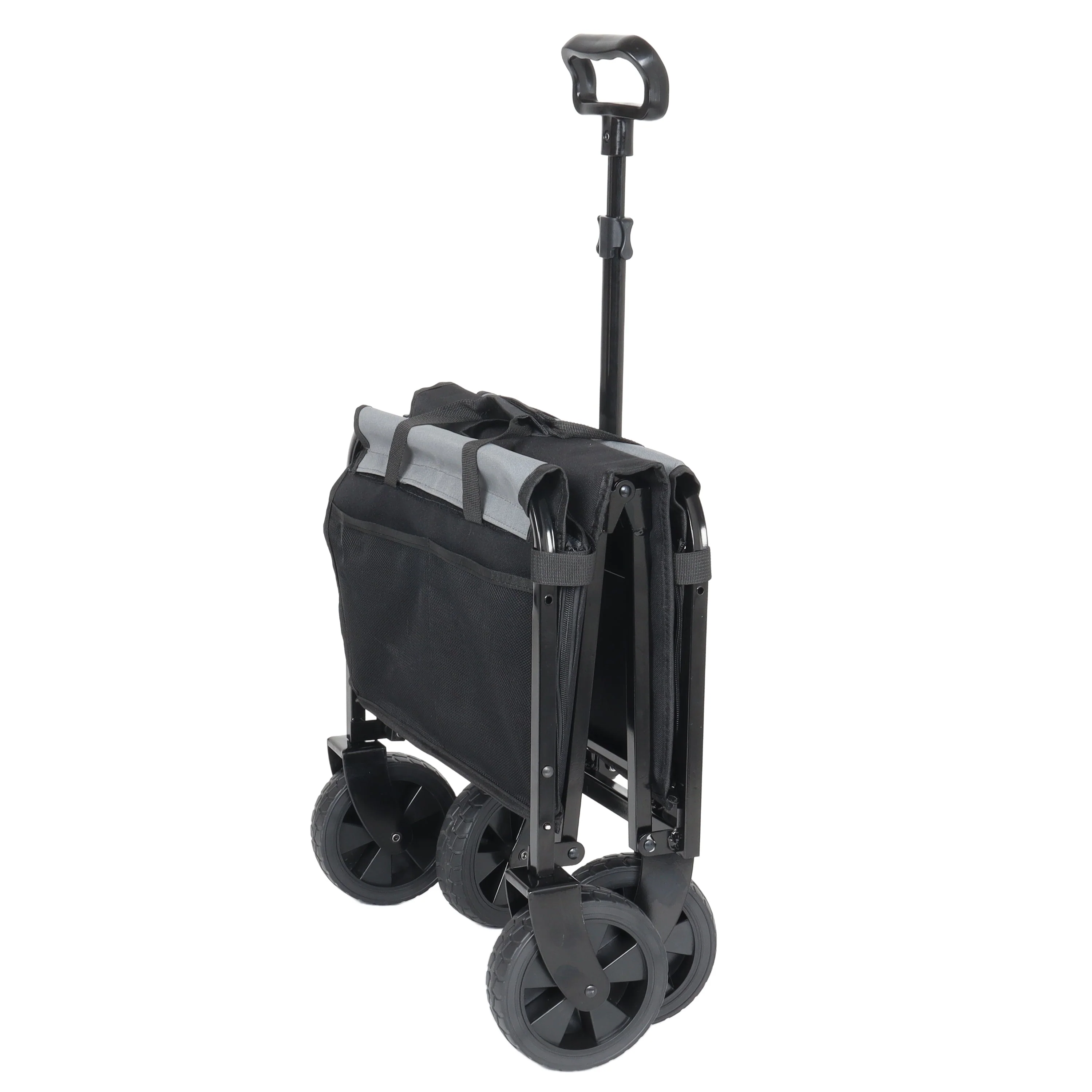 All-in-One Convertible Folding 4-Wheel Trolley with Bench Seat and Dog Leash - Image 12