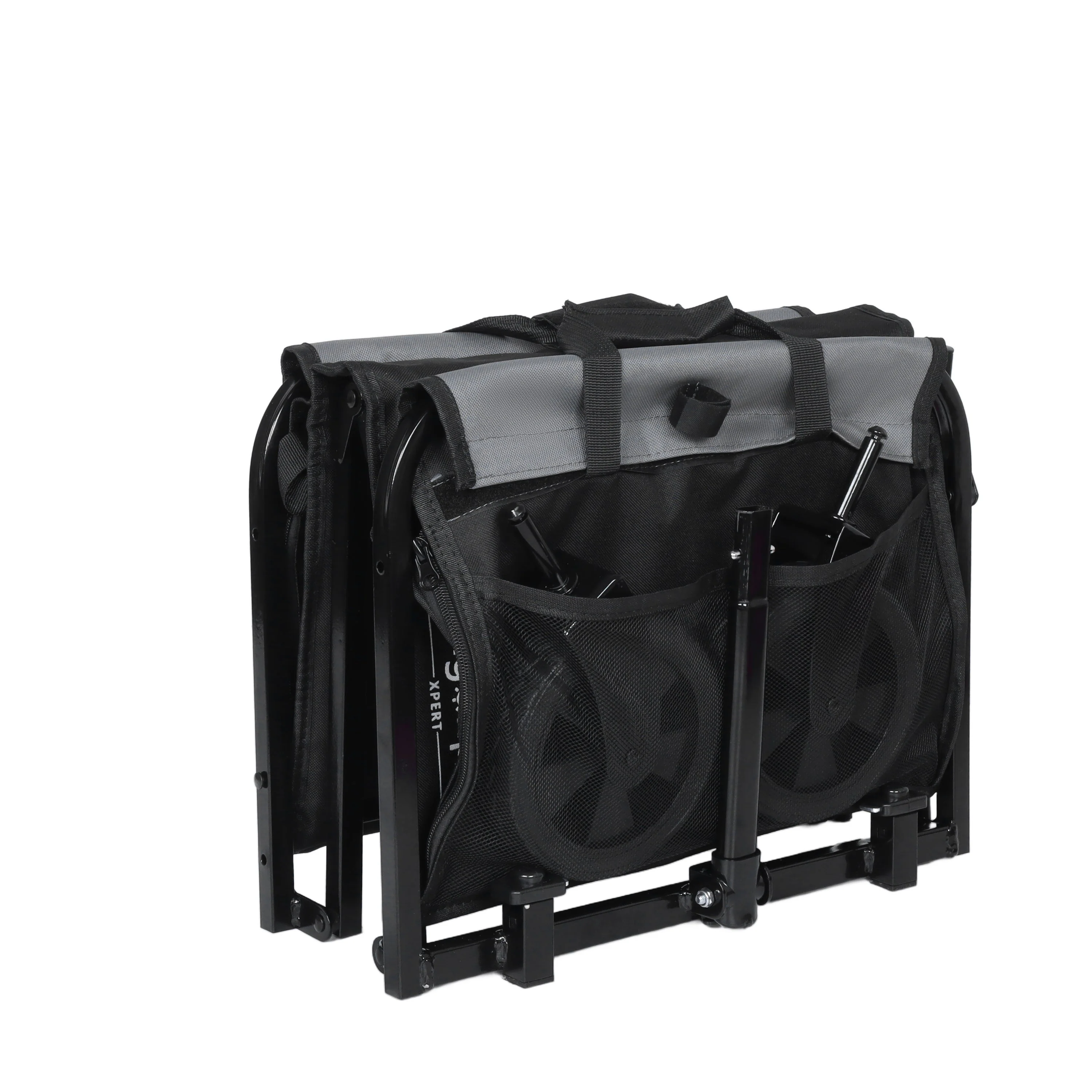 All-in-One Convertible Folding 4-Wheel Trolley with Bench Seat and Dog Leash - Image 14