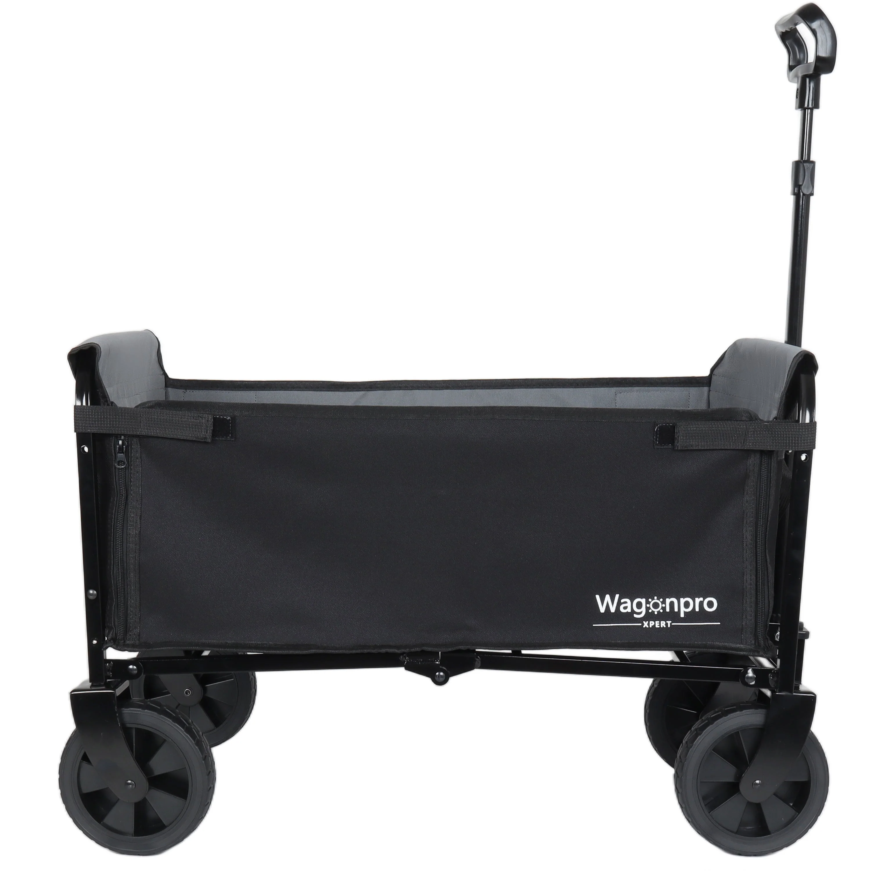 All-in-One Convertible Folding 4-Wheel Trolley with Bench Seat and Dog Leash - Image 4