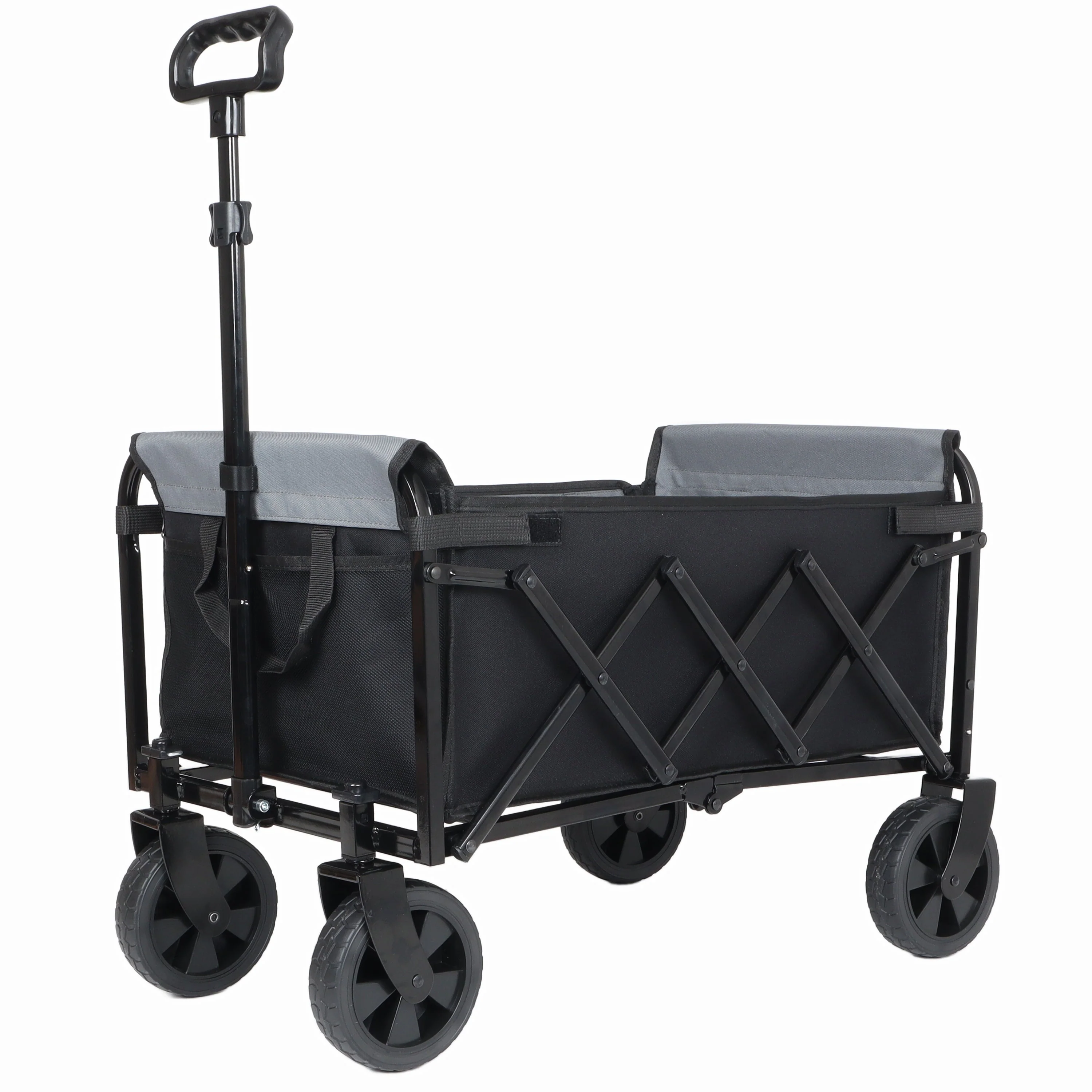 All-in-One Convertible Folding 4-Wheel Trolley with Bench Seat and Dog Leash - Image 6
