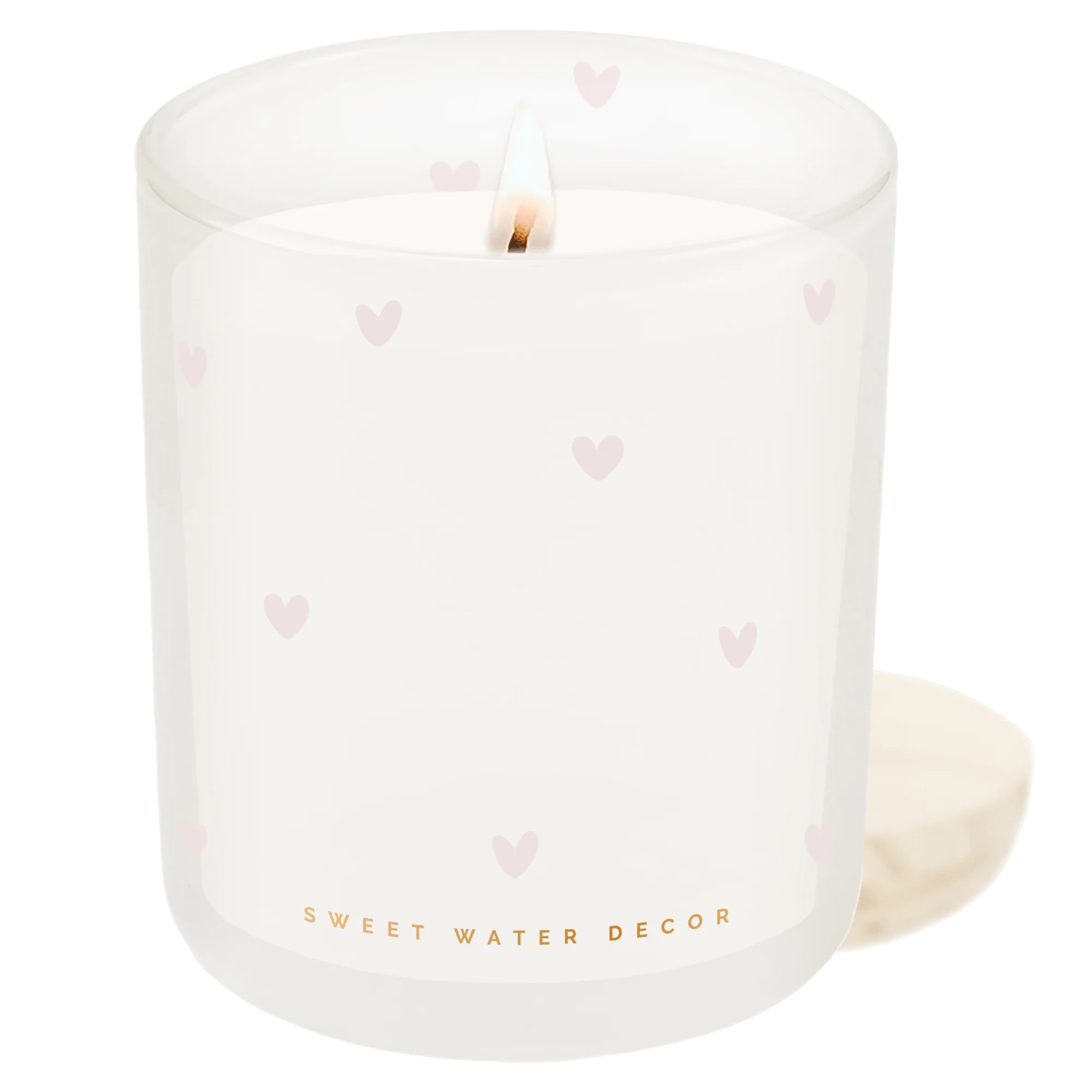 All Over Hearts Soy Candle - Tinted Glass Jar - 12 oz - Image 8
