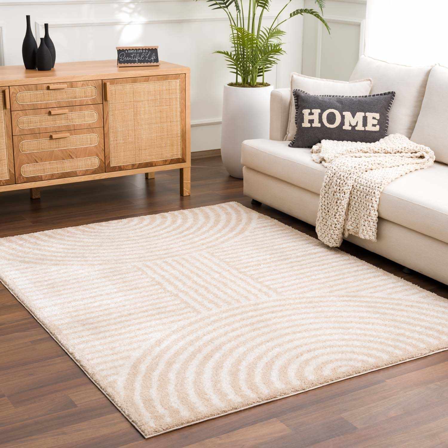 Allard Beige Washable Area Rug - Image 3