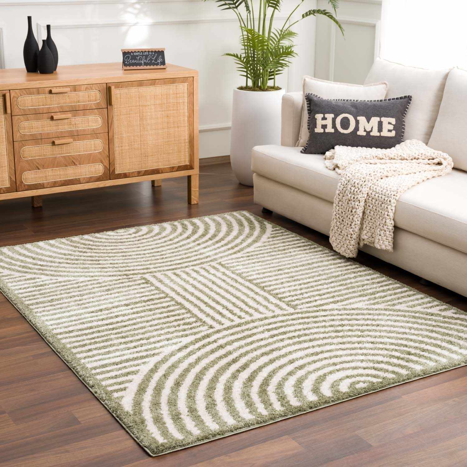Allard Green Washable Area Rug - Image 2