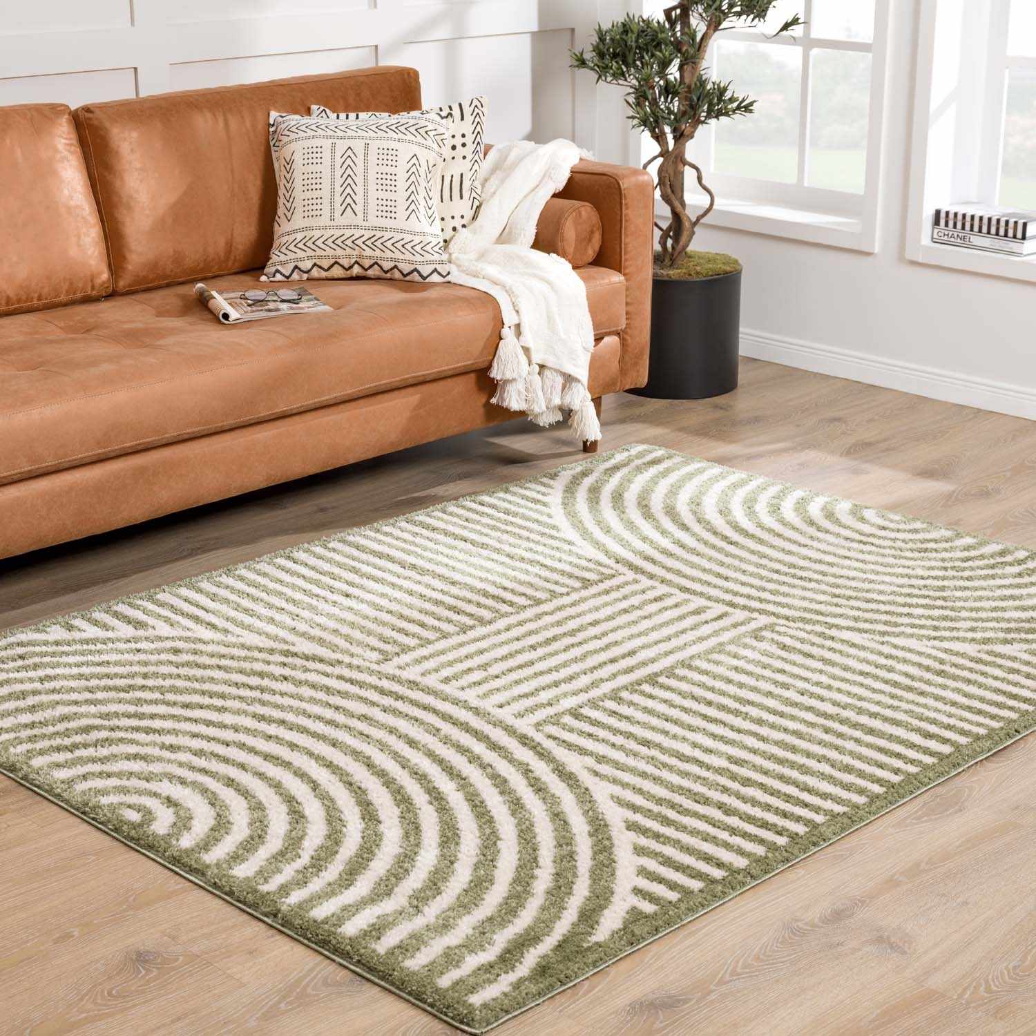 Allard Green Washable Area Rug - Image 3