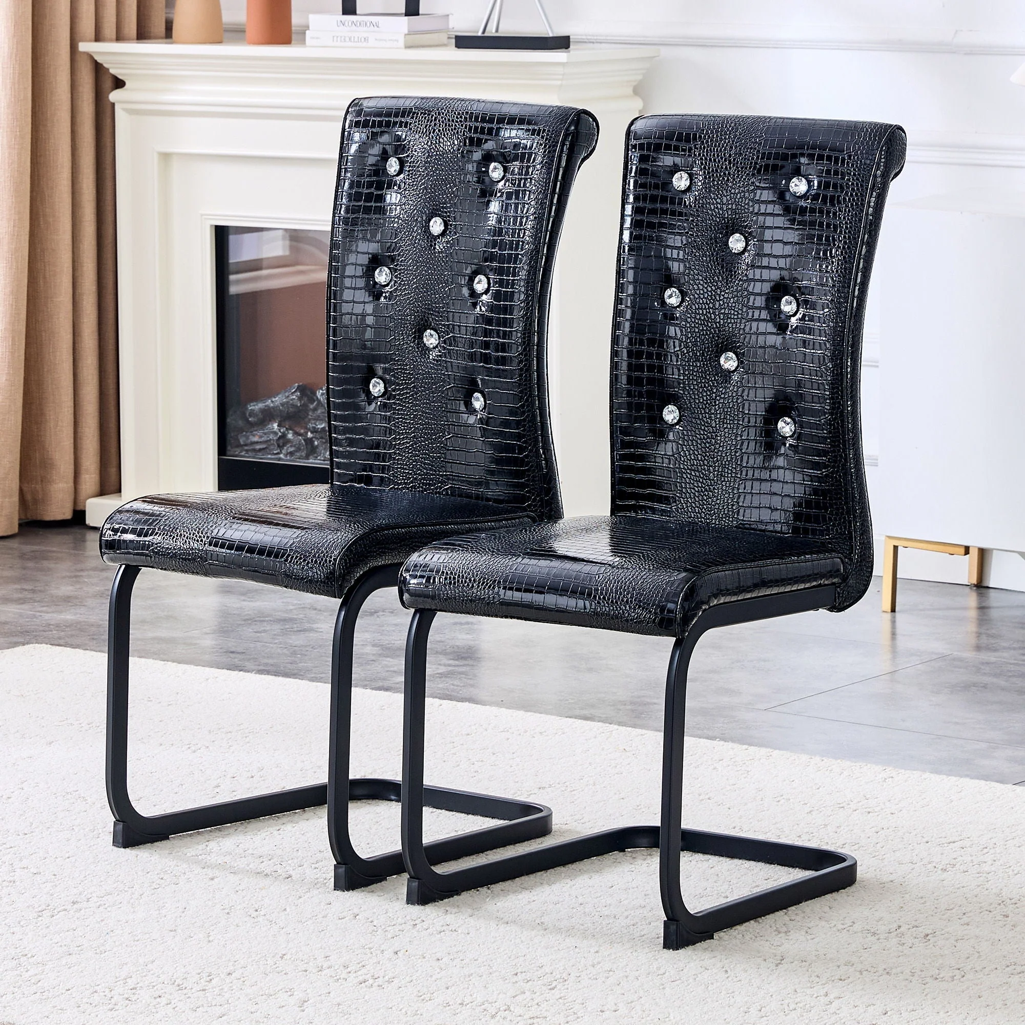 Alligator Skin Upholstered Dining Chairs - Image 10