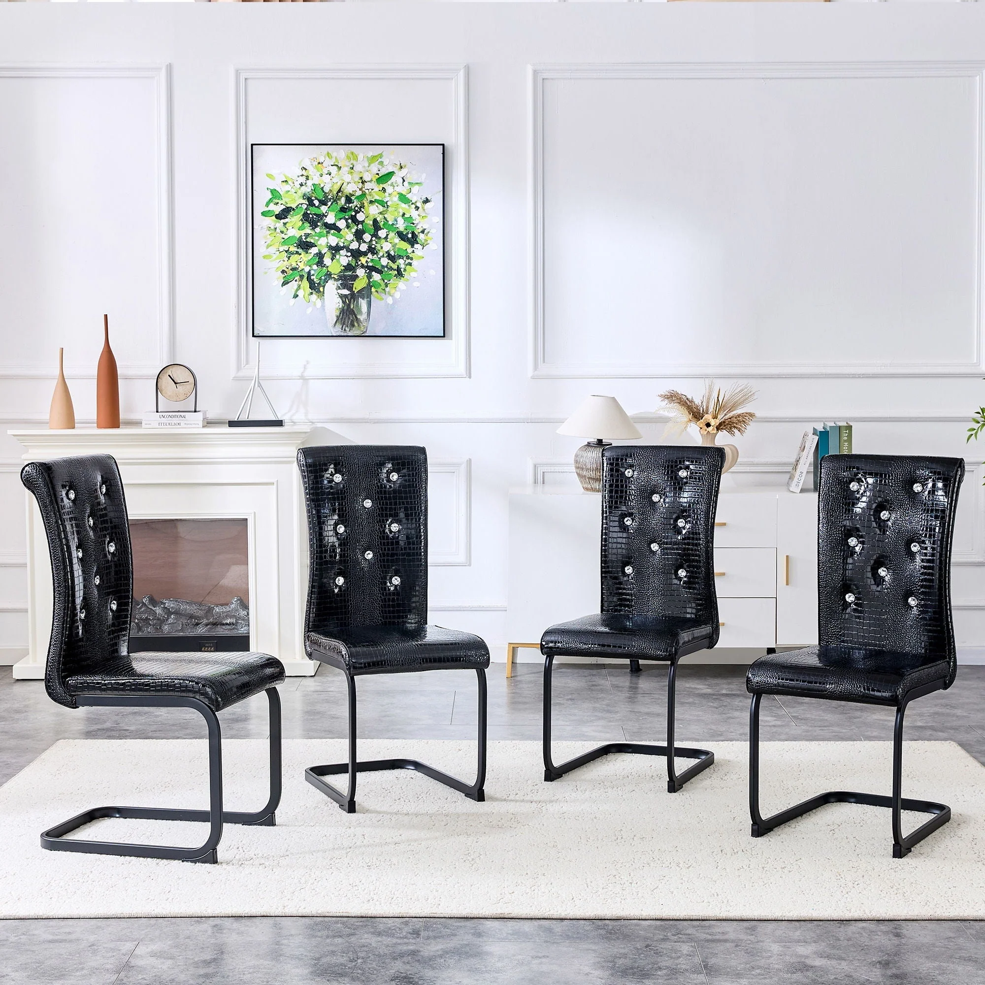 Alligator Skin Upholstered Dining Chairs - Image 11