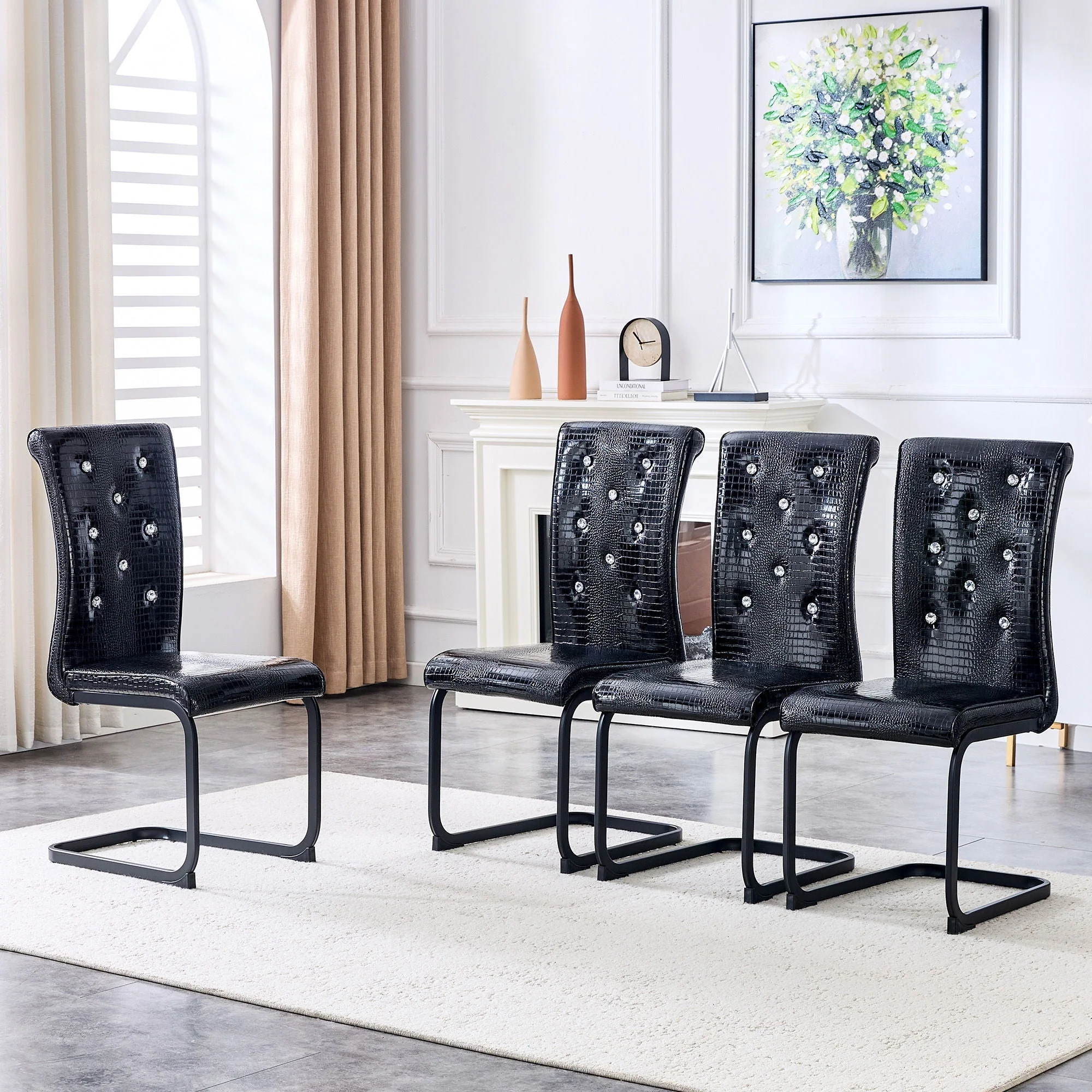 Alligator Skin Upholstered Dining Chairs - Image 12