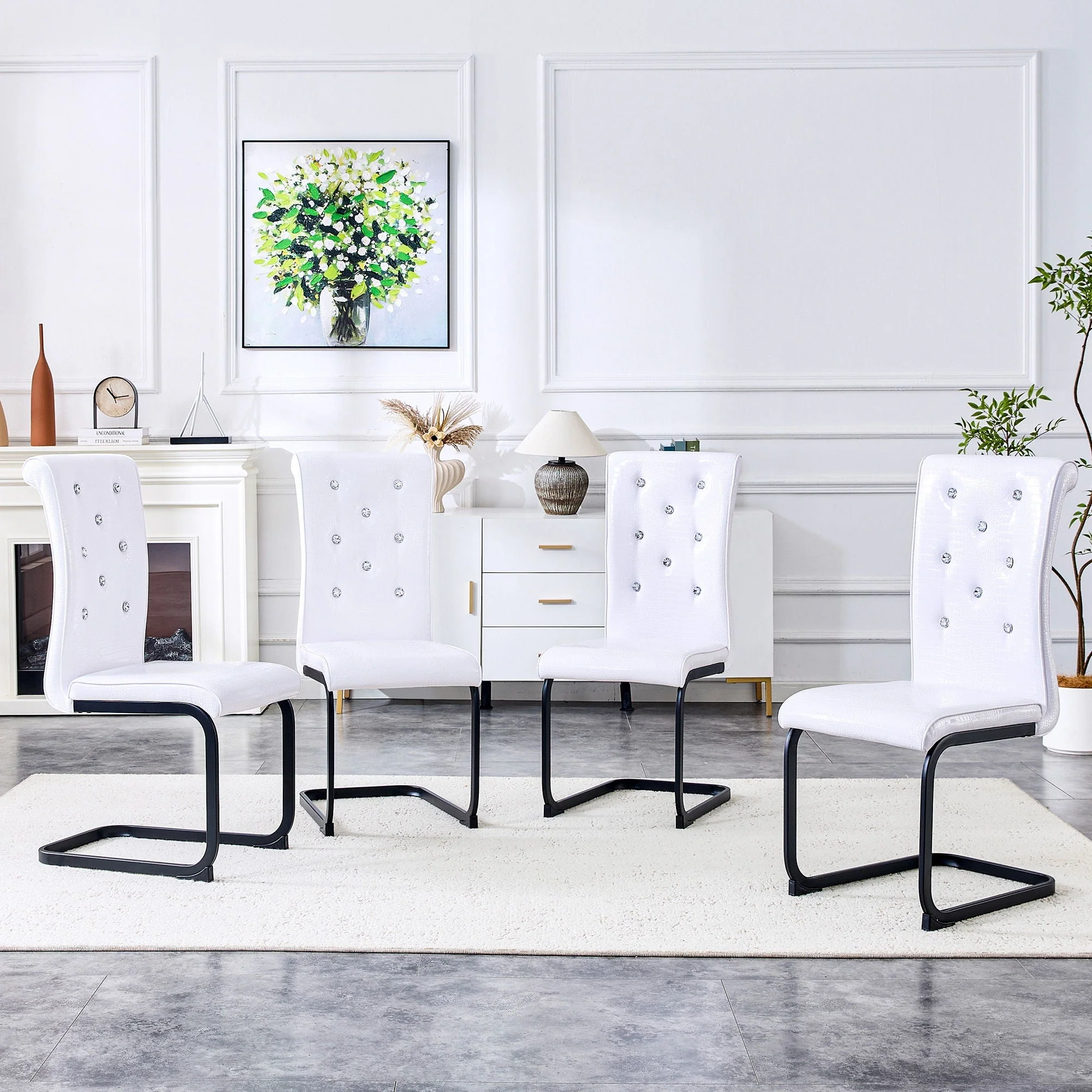 Alligator Skin Upholstered Dining Chairs - Image 3