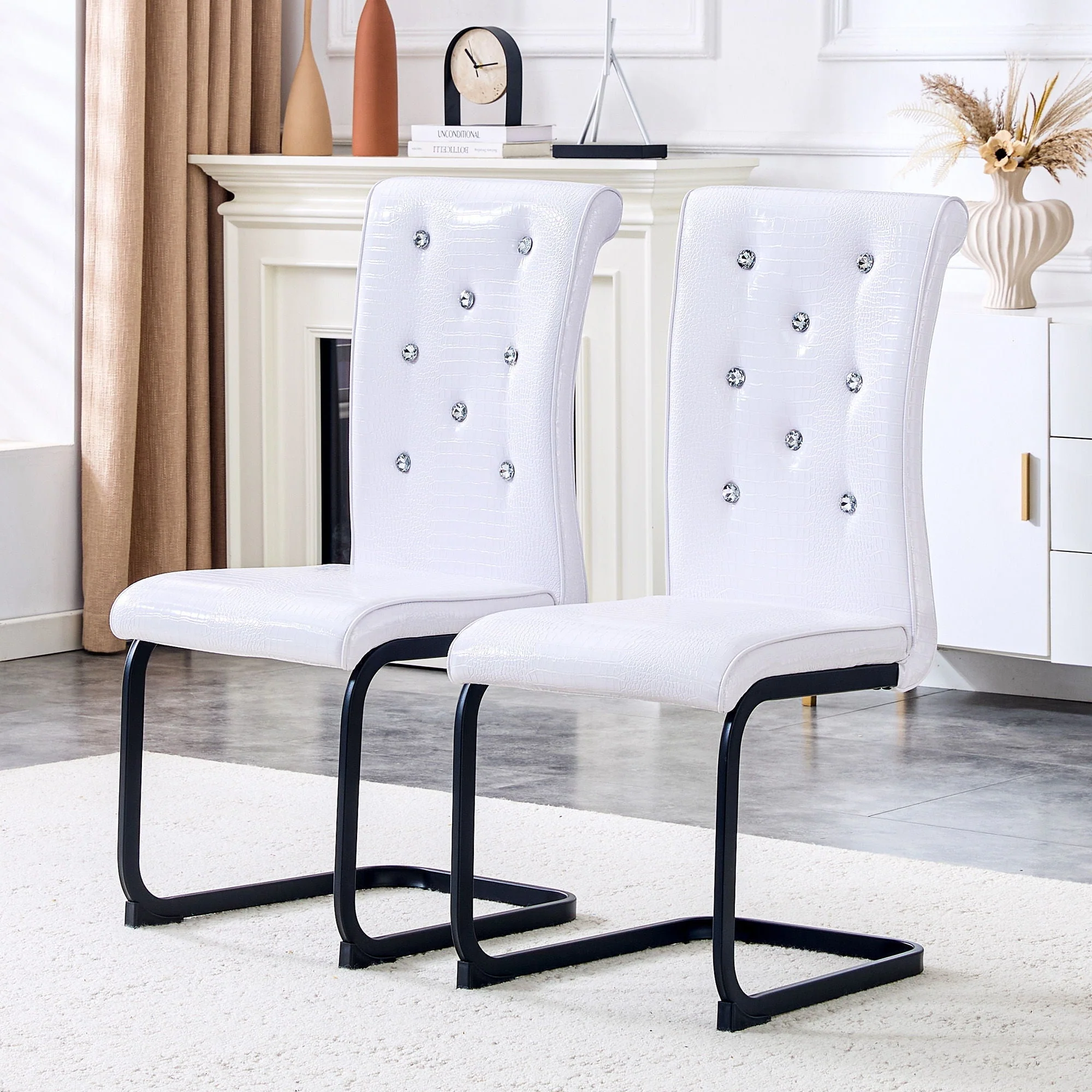 Alligator Skin Upholstered Dining Chairs - Image 7