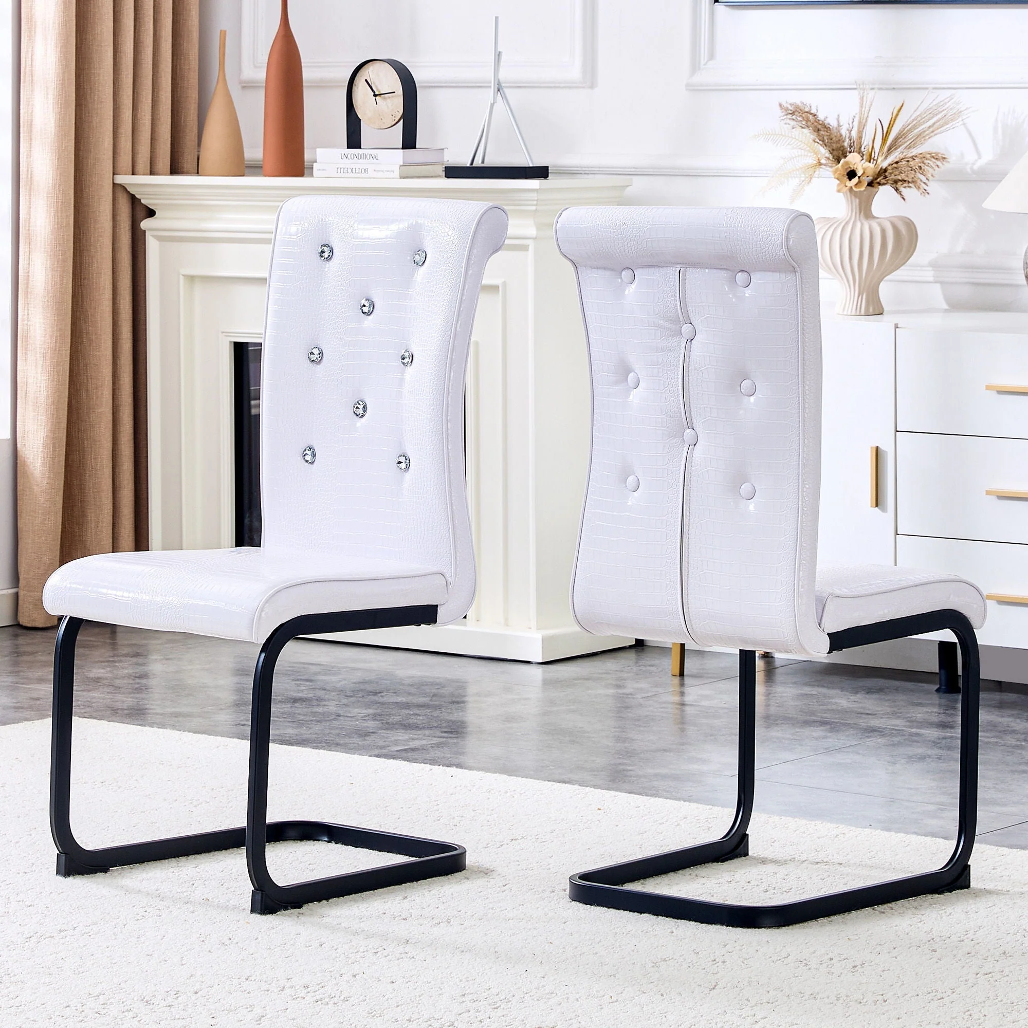Alligator Skin Upholstered Dining Chairs - Image 8