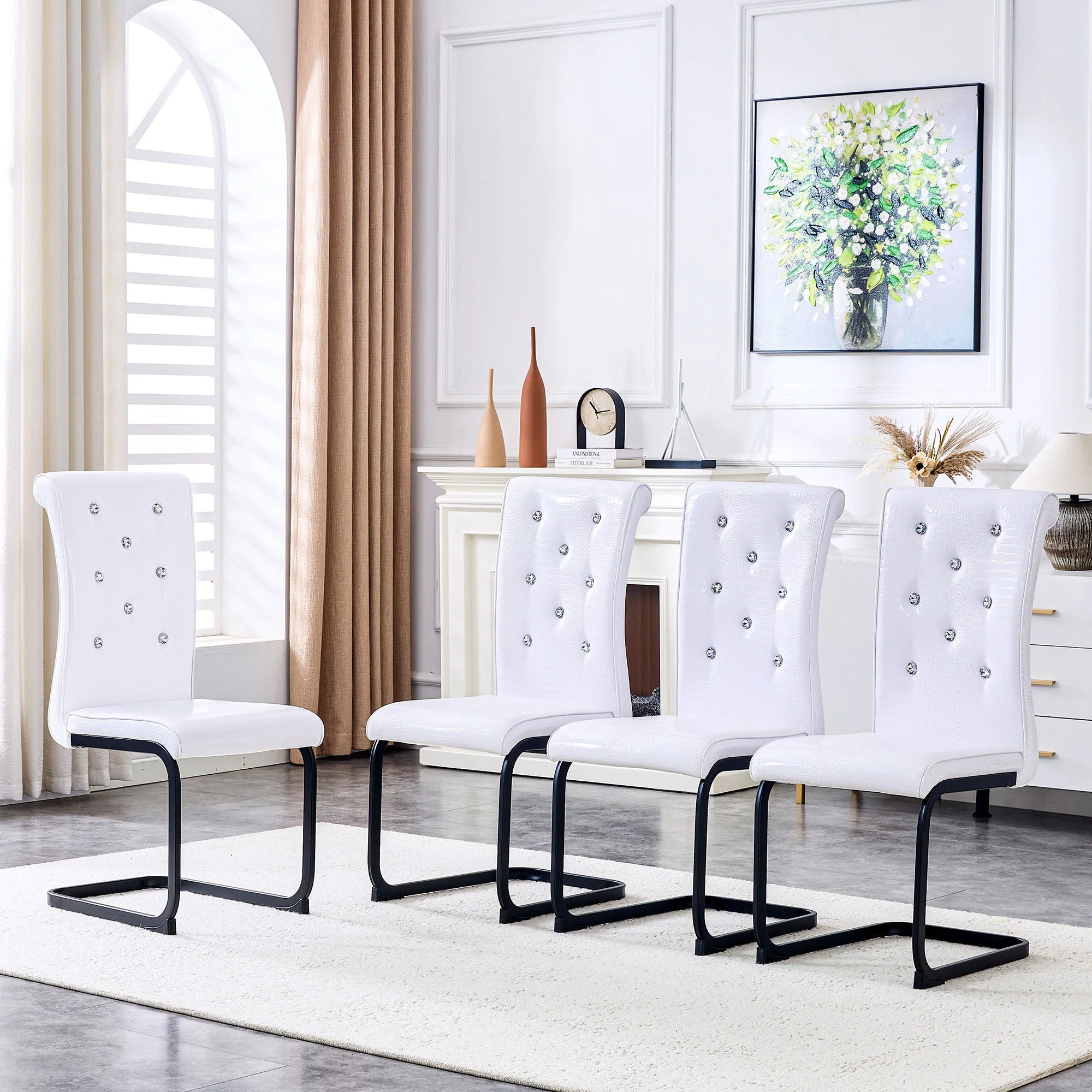 Alligator Skin Upholstered Dining Chairs - Image 9