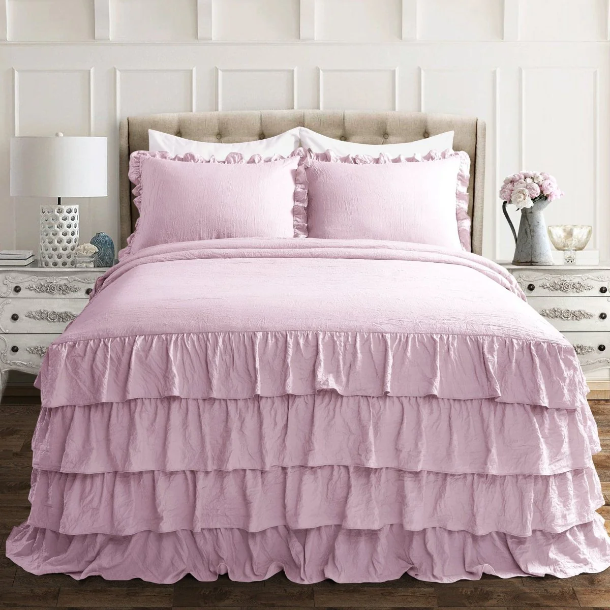 Allison Ruffle Skirt Bedspread Set - Image 14
