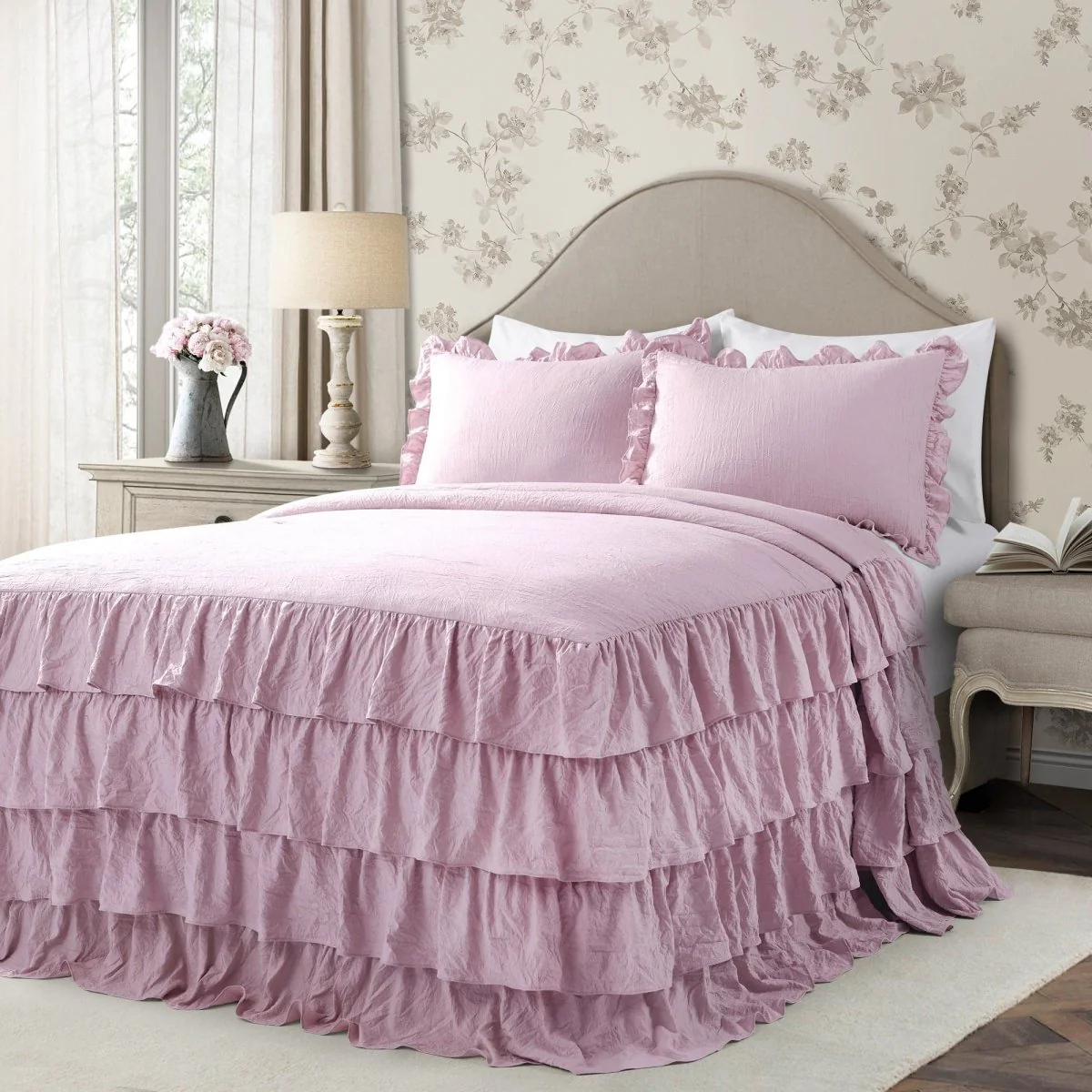 Allison Ruffle Skirt Bedspread Set - Image 15