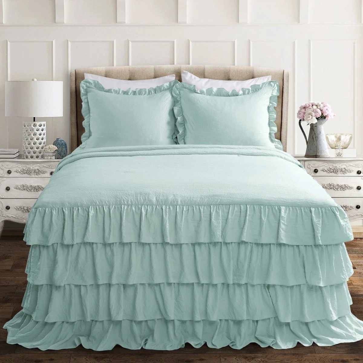 Allison Ruffle Skirt Bedspread Set - Image 17