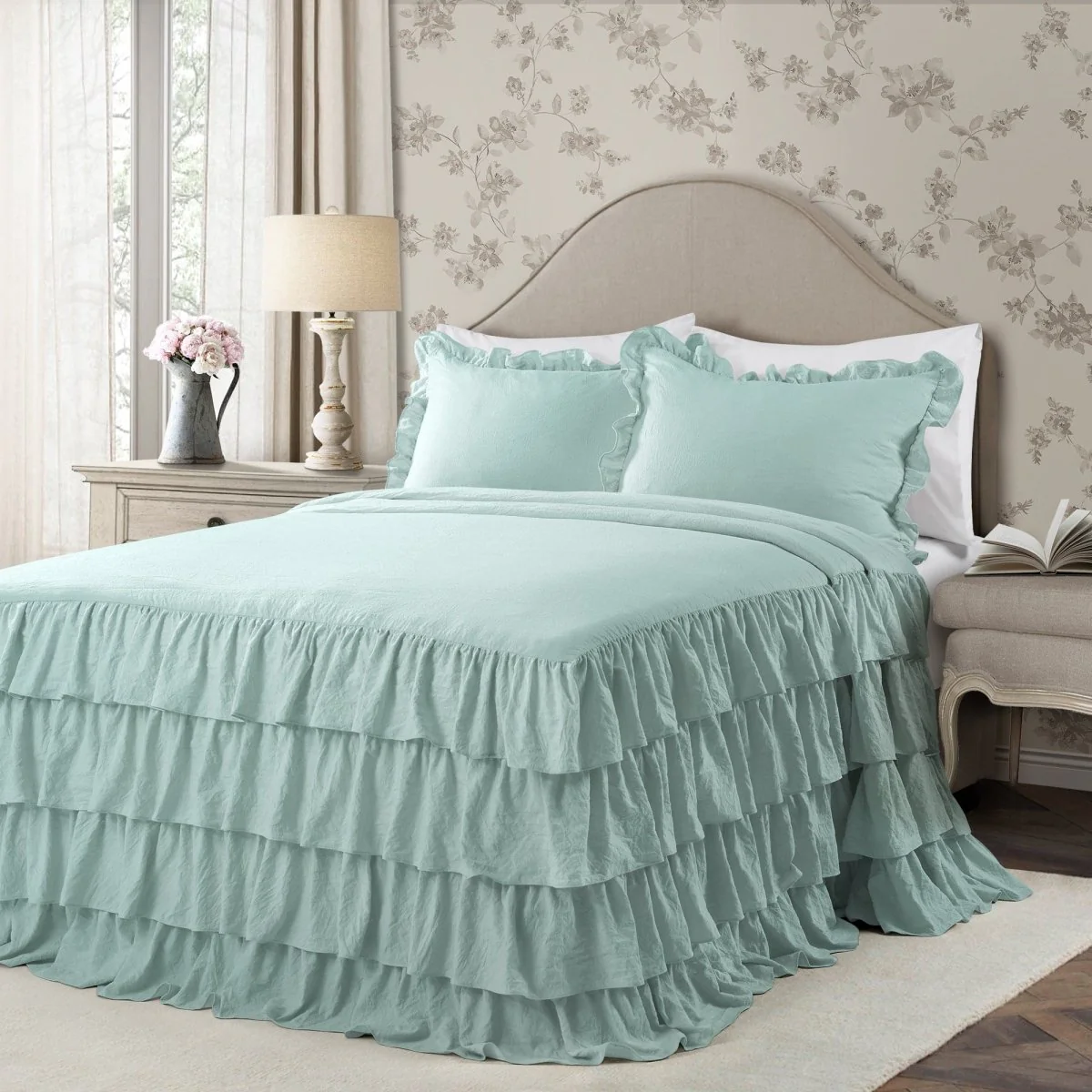 Allison Ruffle Skirt Bedspread Set - Image 18