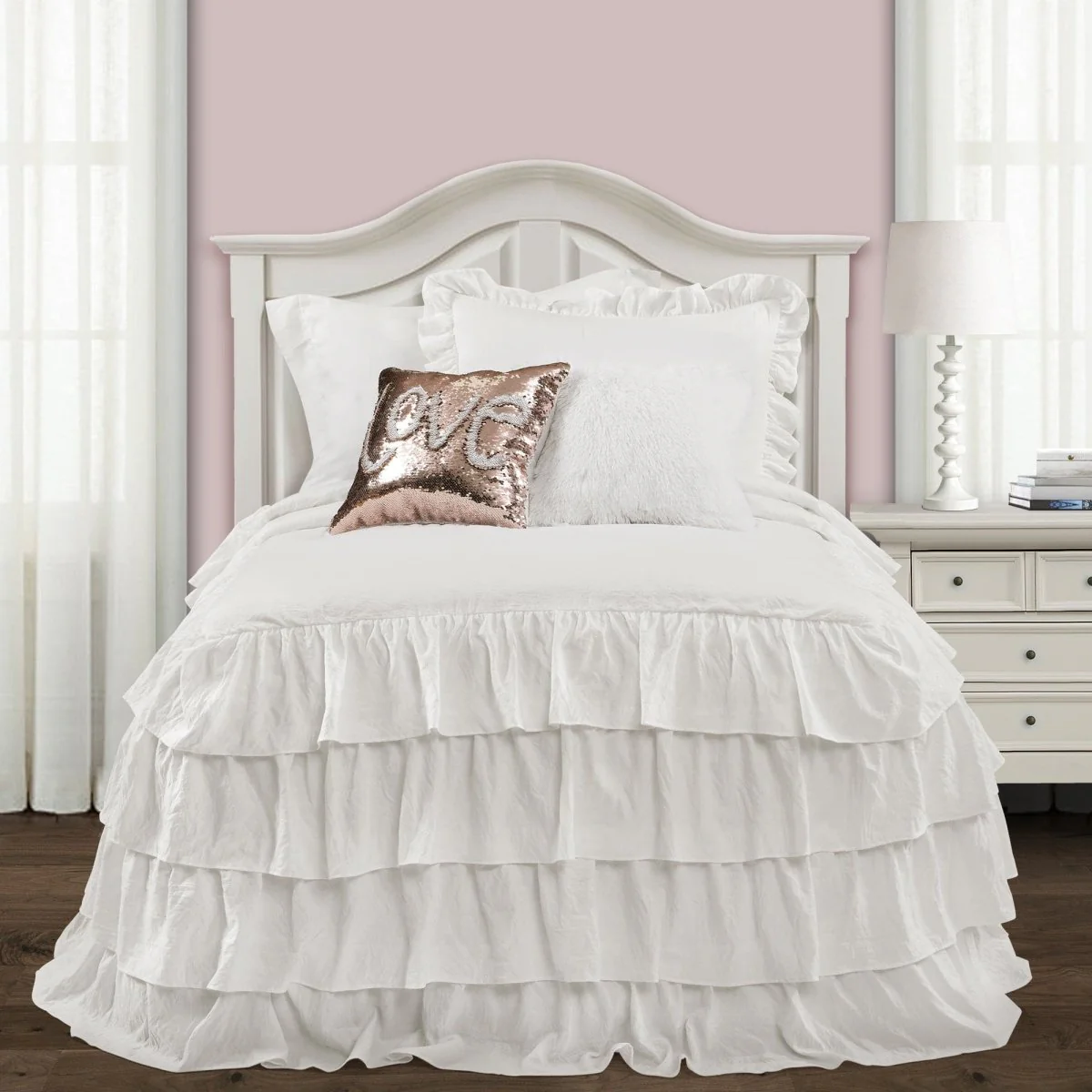 Allison Ruffle Skirt Bedspread Set - Image 3