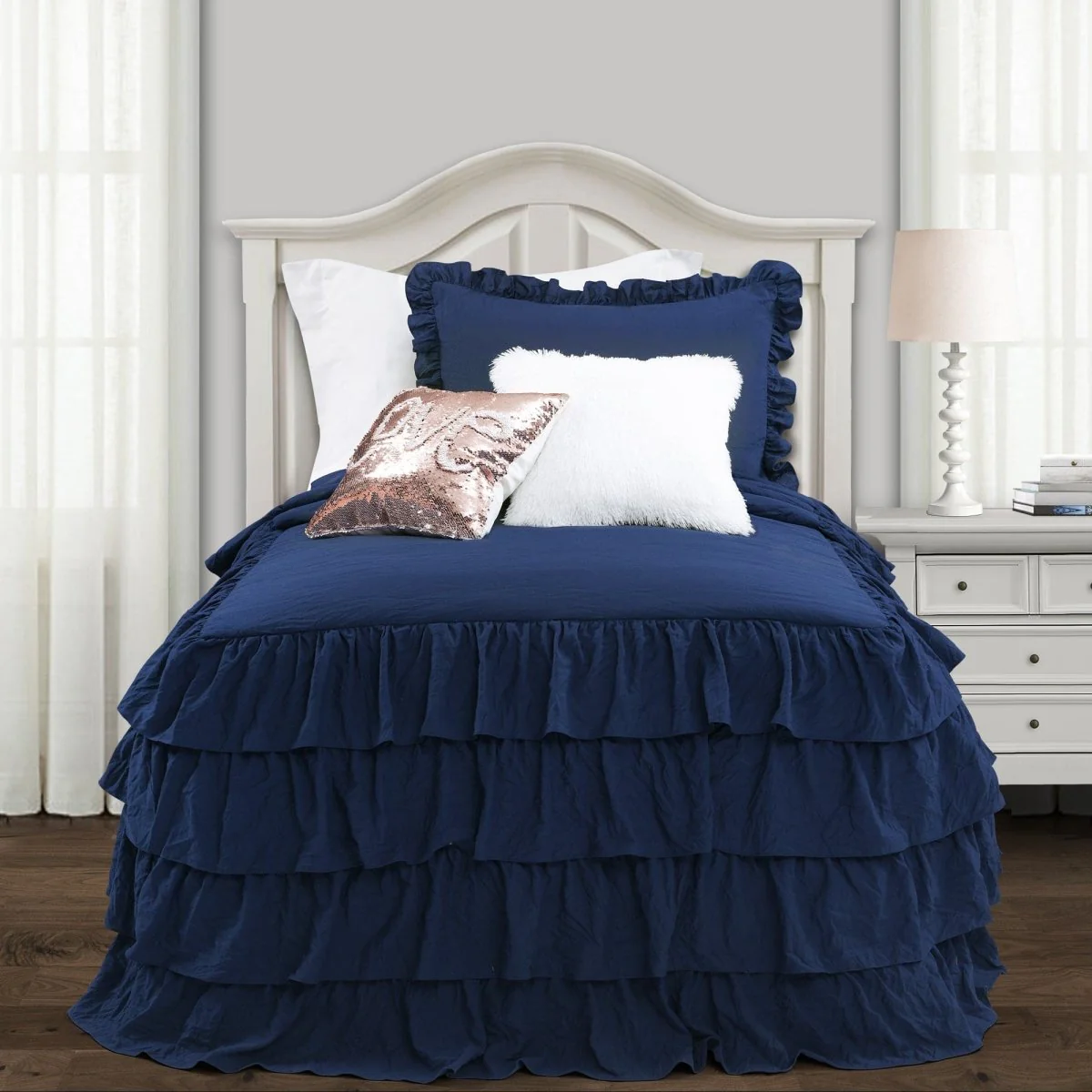 Allison Ruffle Skirt Bedspread Set - Image 43