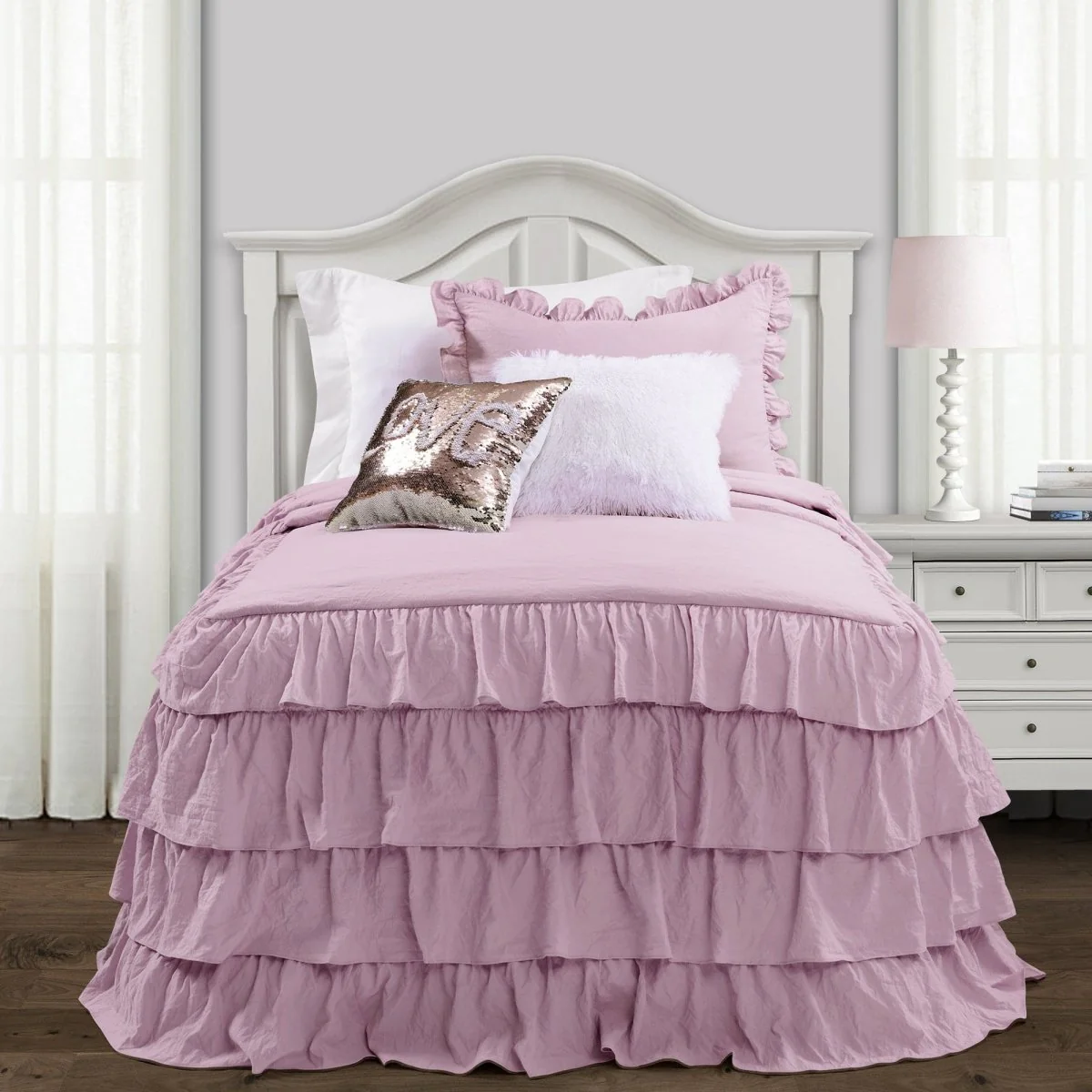 Allison Ruffle Skirt Bedspread Set - Image 44