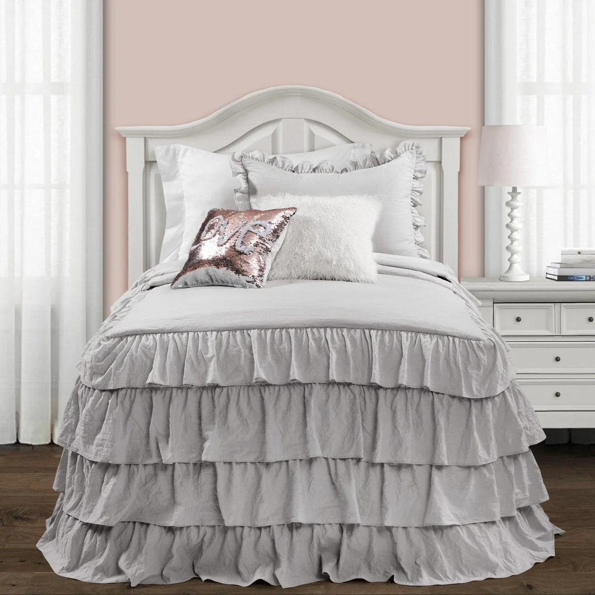 Allison Ruffle Skirt Bedspread Set - Image 46