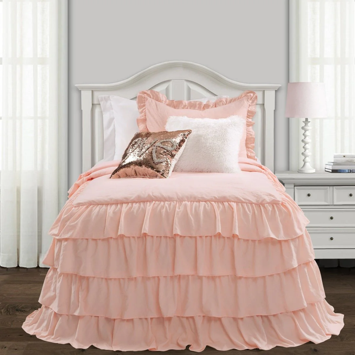 Allison Ruffle Skirt Bedspread Set - Image 48