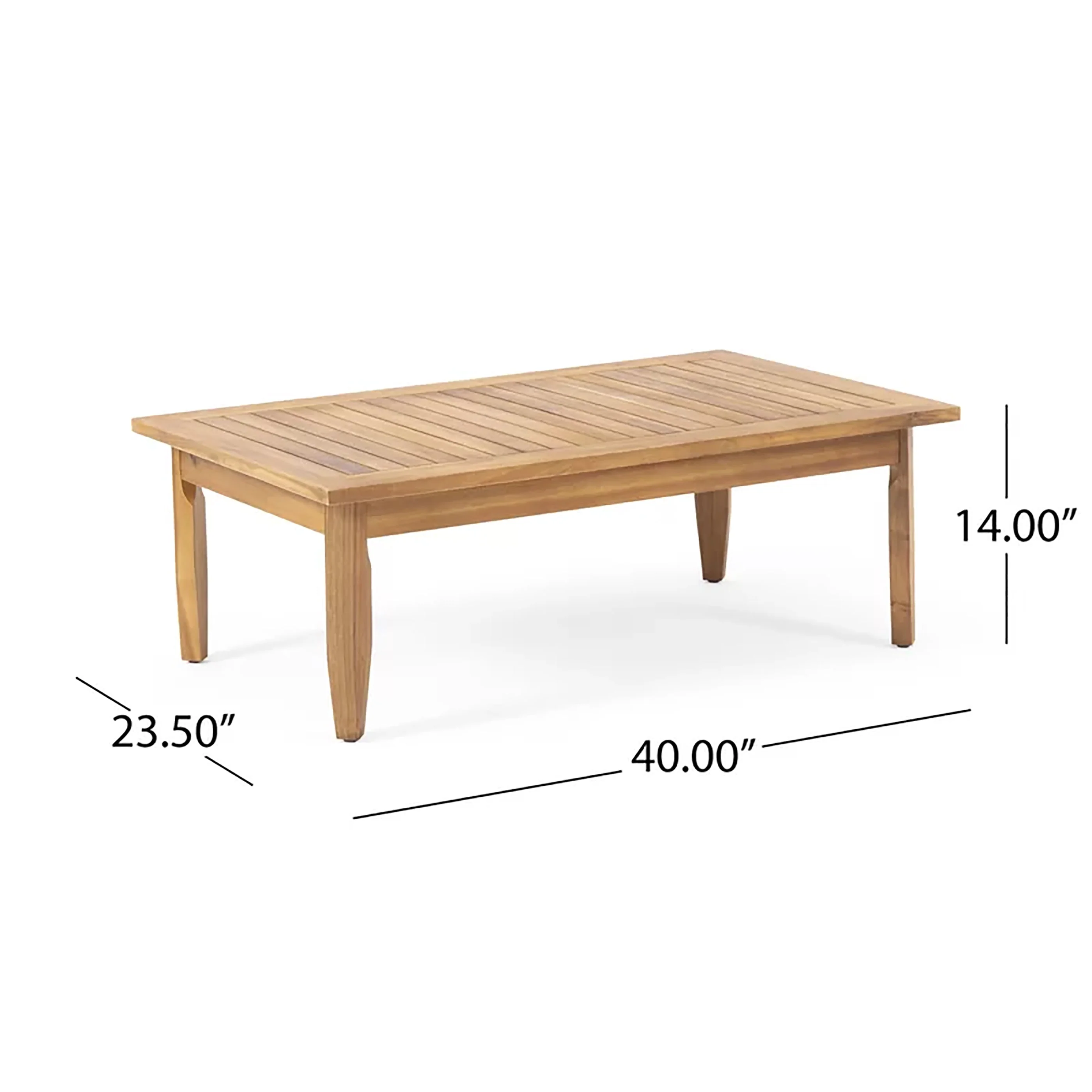 Alluvion Teak 4-Piece Wood Outdoor Patio Conversation Set with Cream Cushions - Image 7