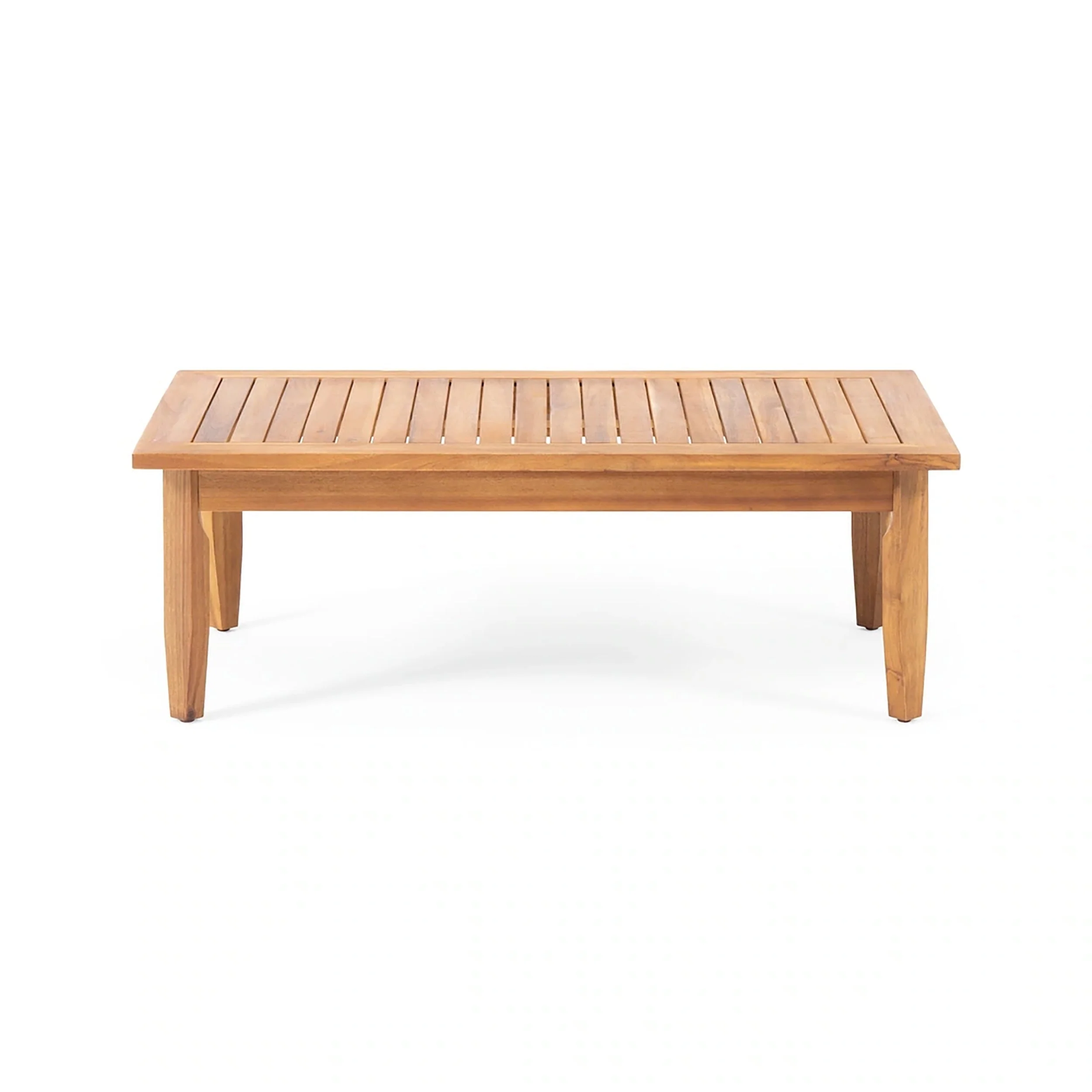 Alluvion Teak 4-Piece Wood Outdoor Patio Conversation Set with Cream Cushions - Image 9
