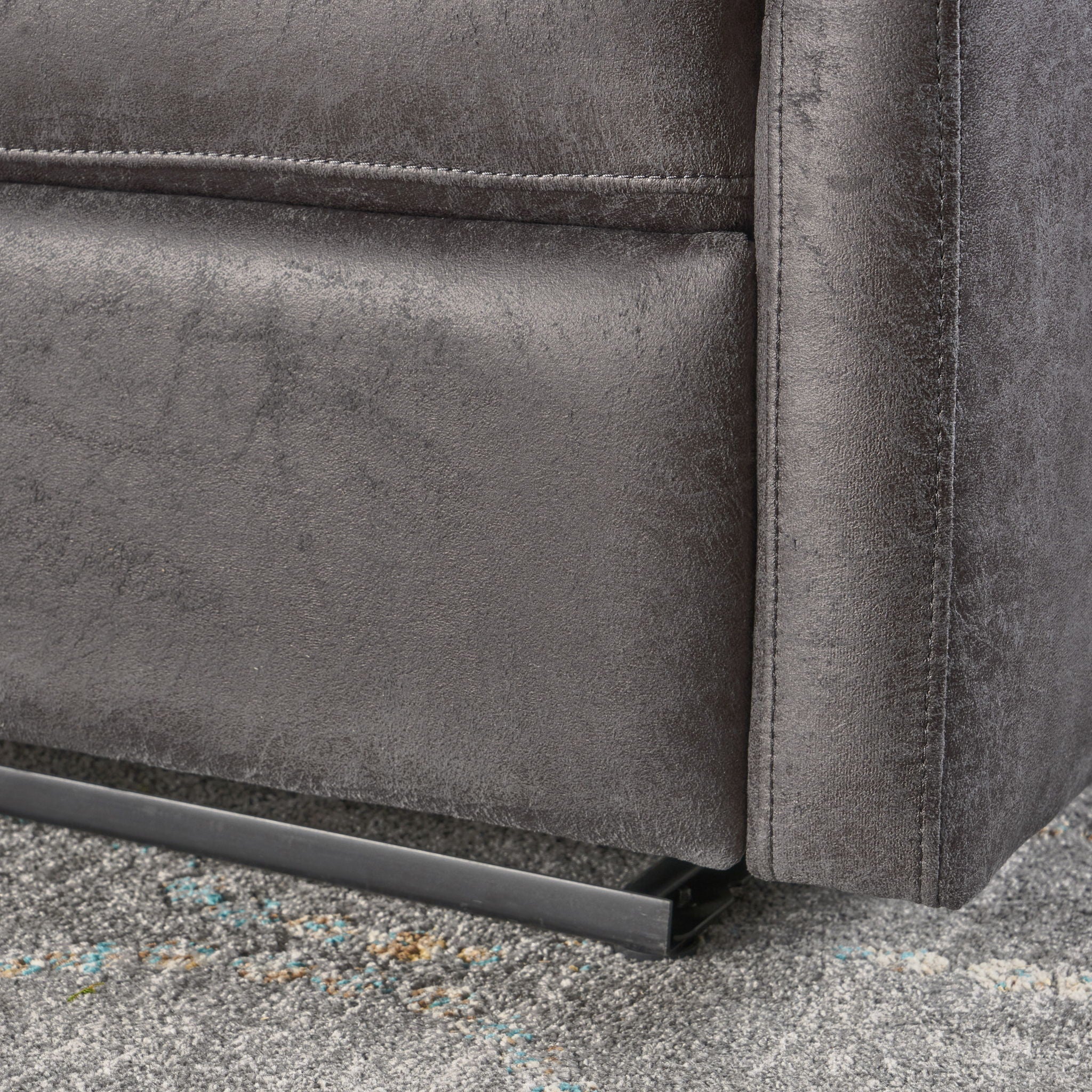 Alma Contemporary Upholstered Loveseat Recliner - Slate - Image 3