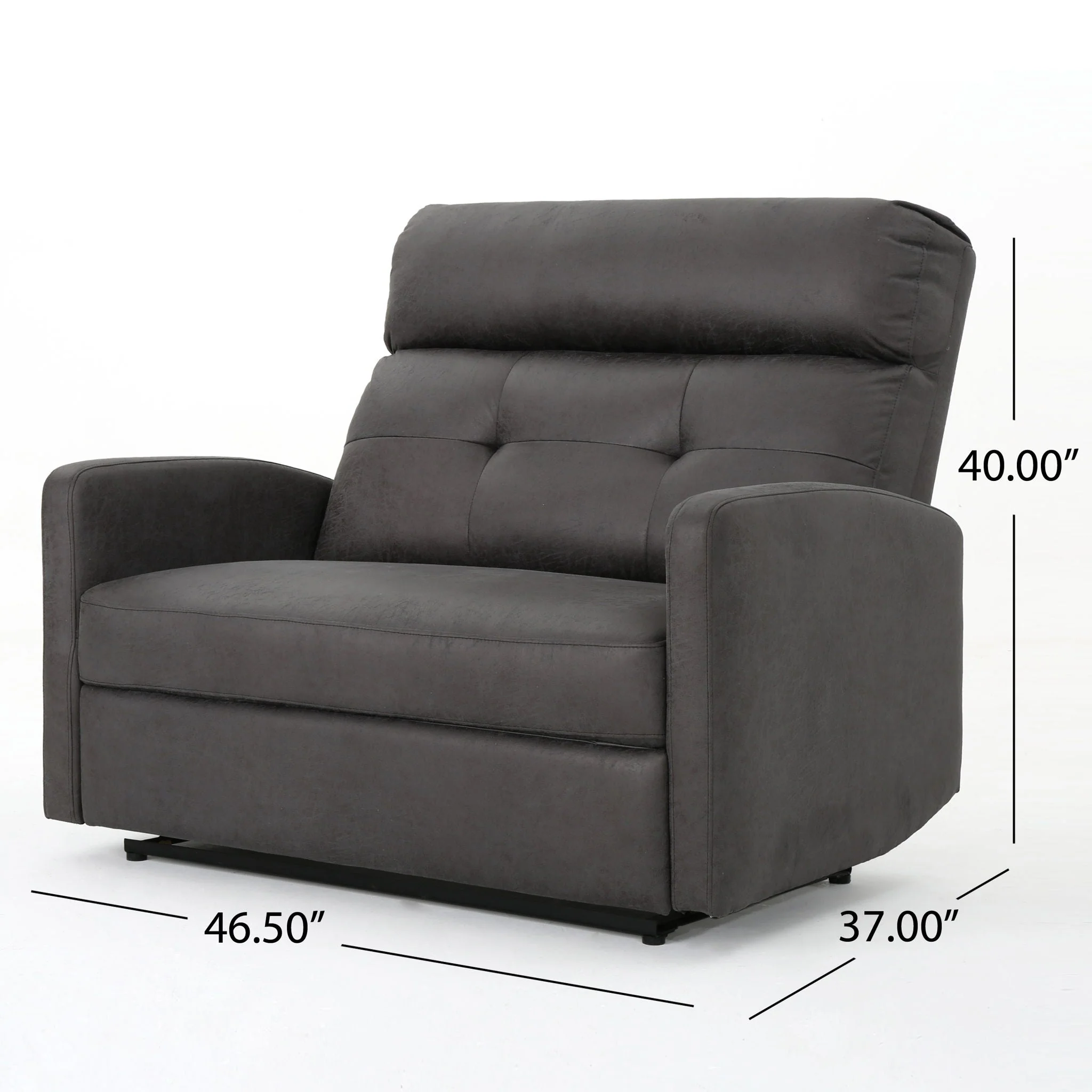 Alma Contemporary Upholstered Loveseat Recliner - Slate - Image 4