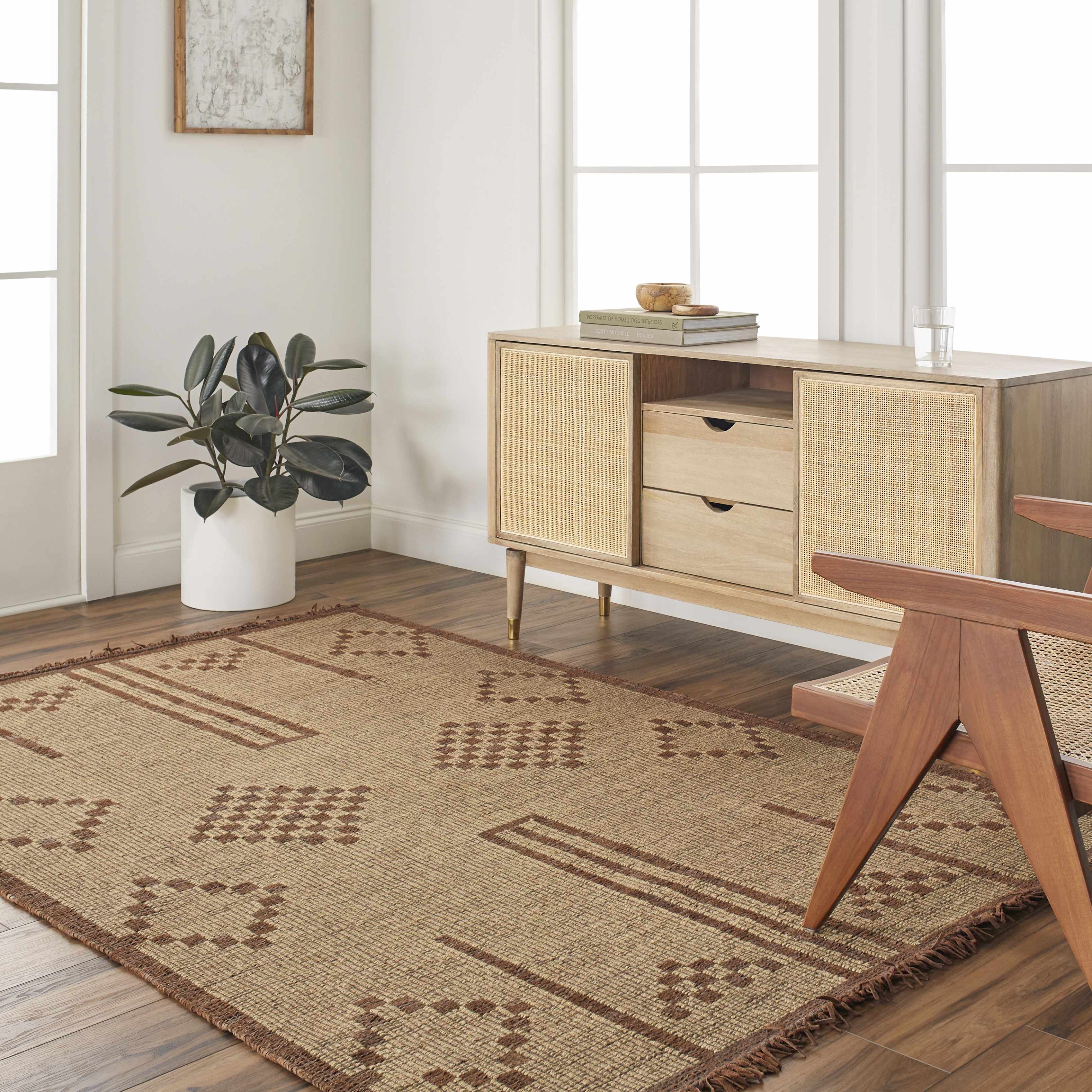 Almis Jute & Leather Rug - Clearance - Image 2