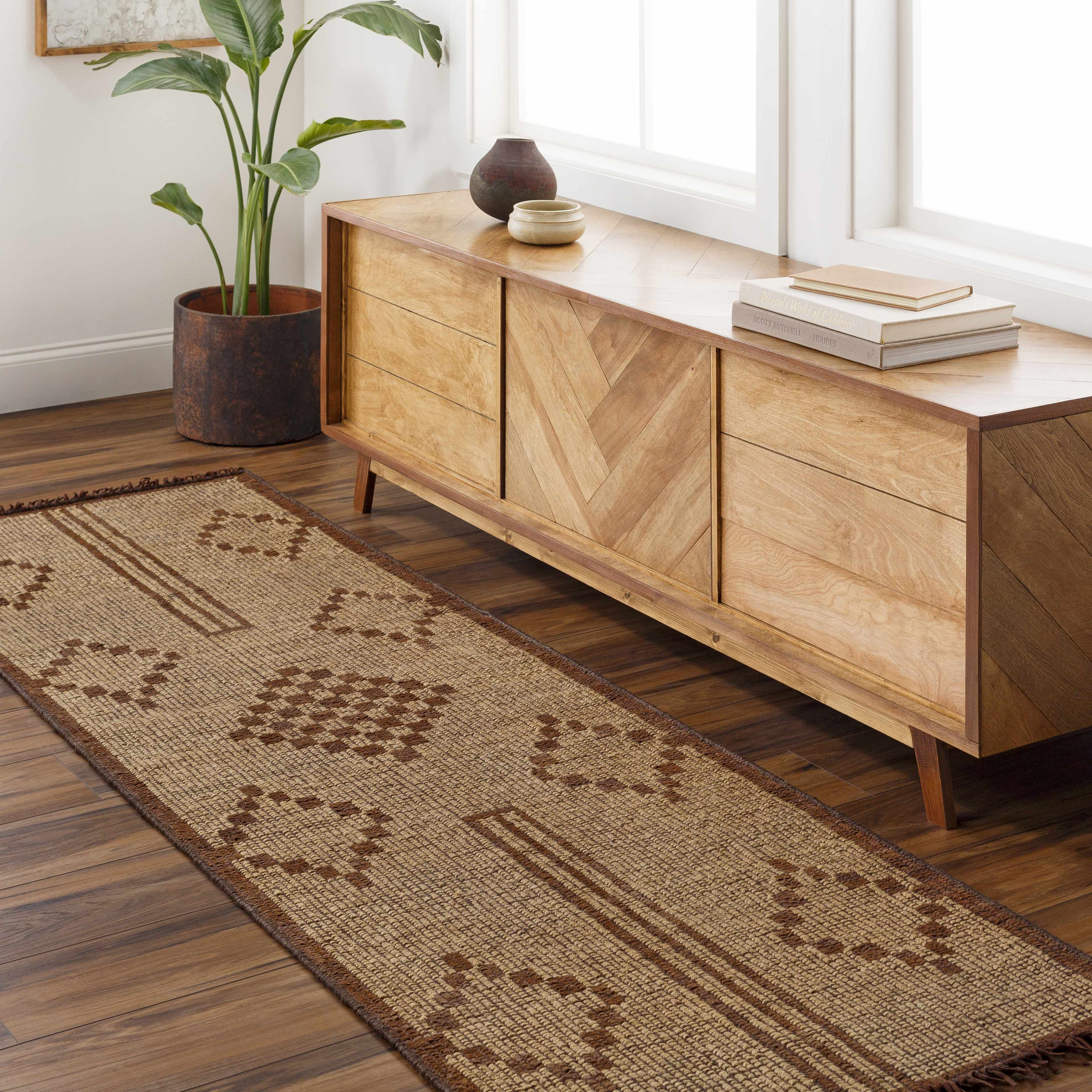 Almis Jute & Leather Rug - Clearance - Image 3