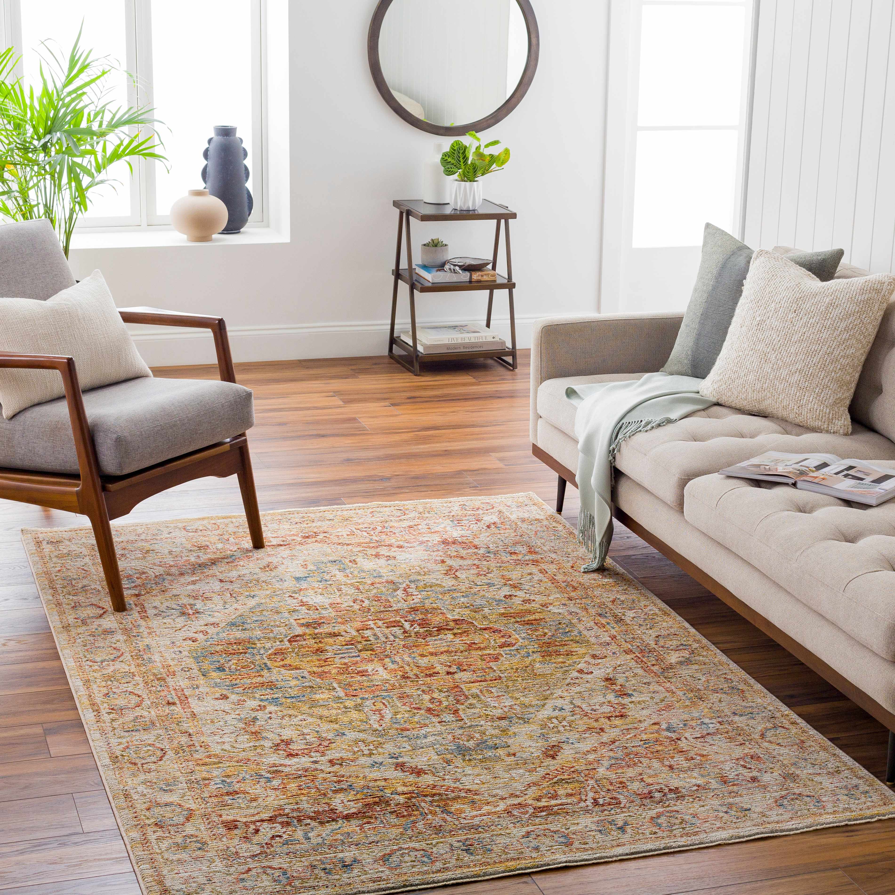 Alois Rust Rich Textured Traditional Rug - Image 2